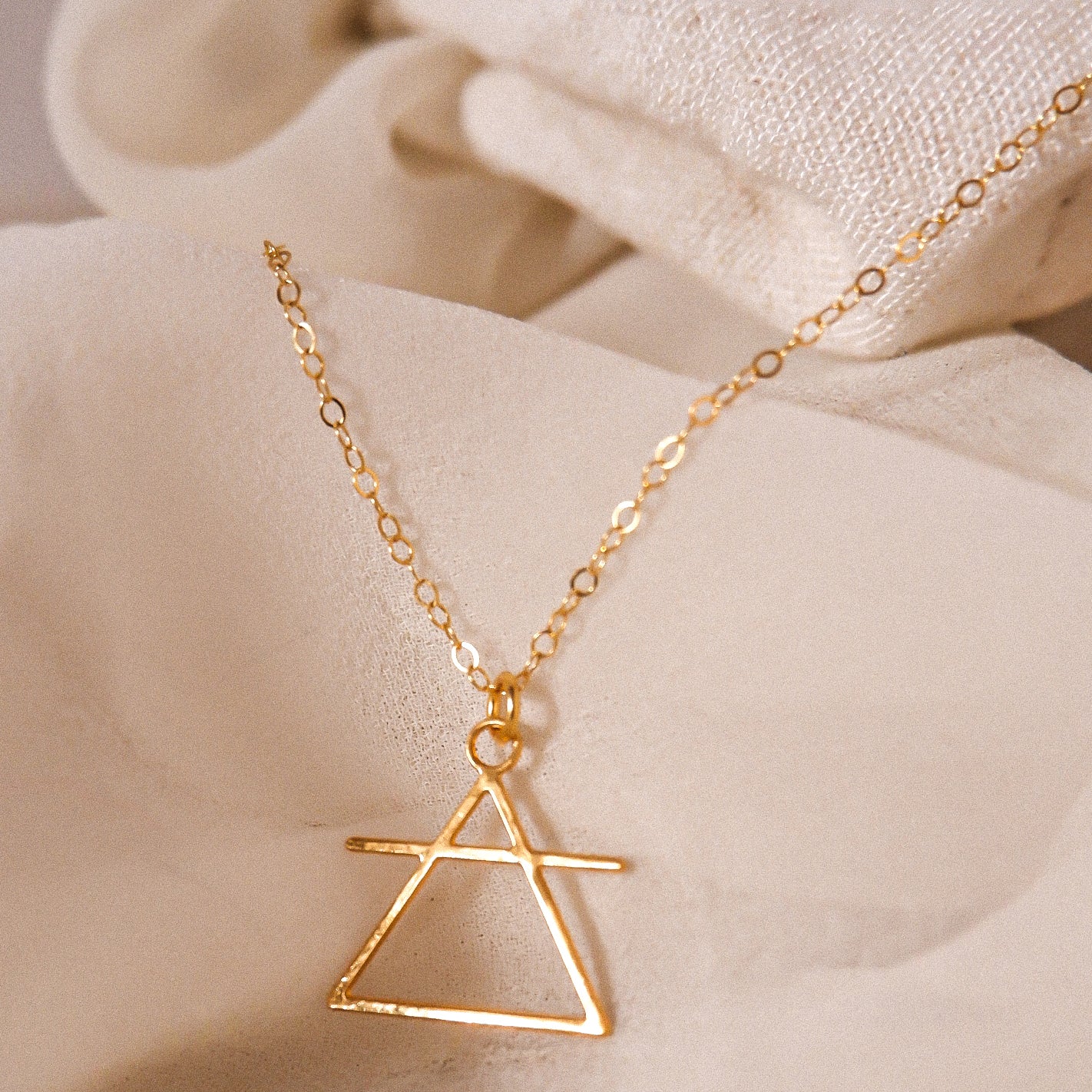 Rael Cohen Simple Triangle Zodiac Inspired Air Sign Necklace in Gold