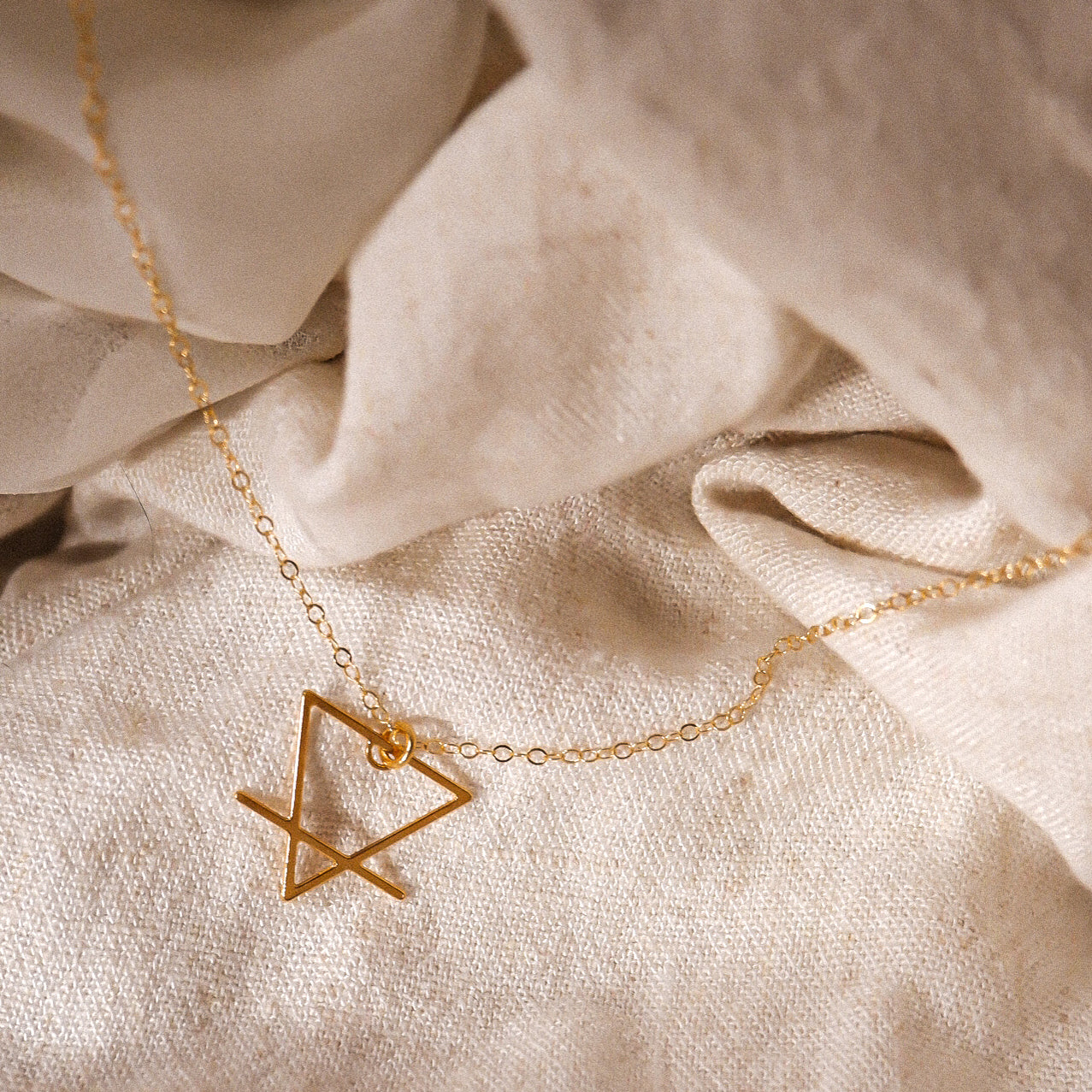 Rael Cohen Simple Triangle Zodiac Inspired Earth Sign Necklace in Gold