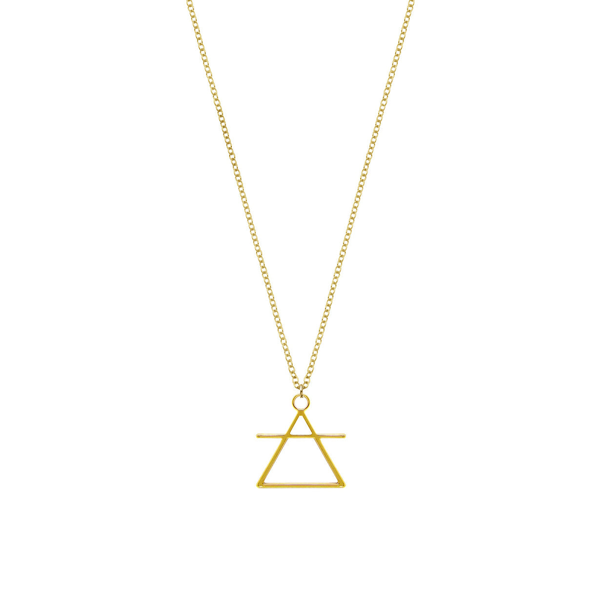 simple gold triangle symbol necklace