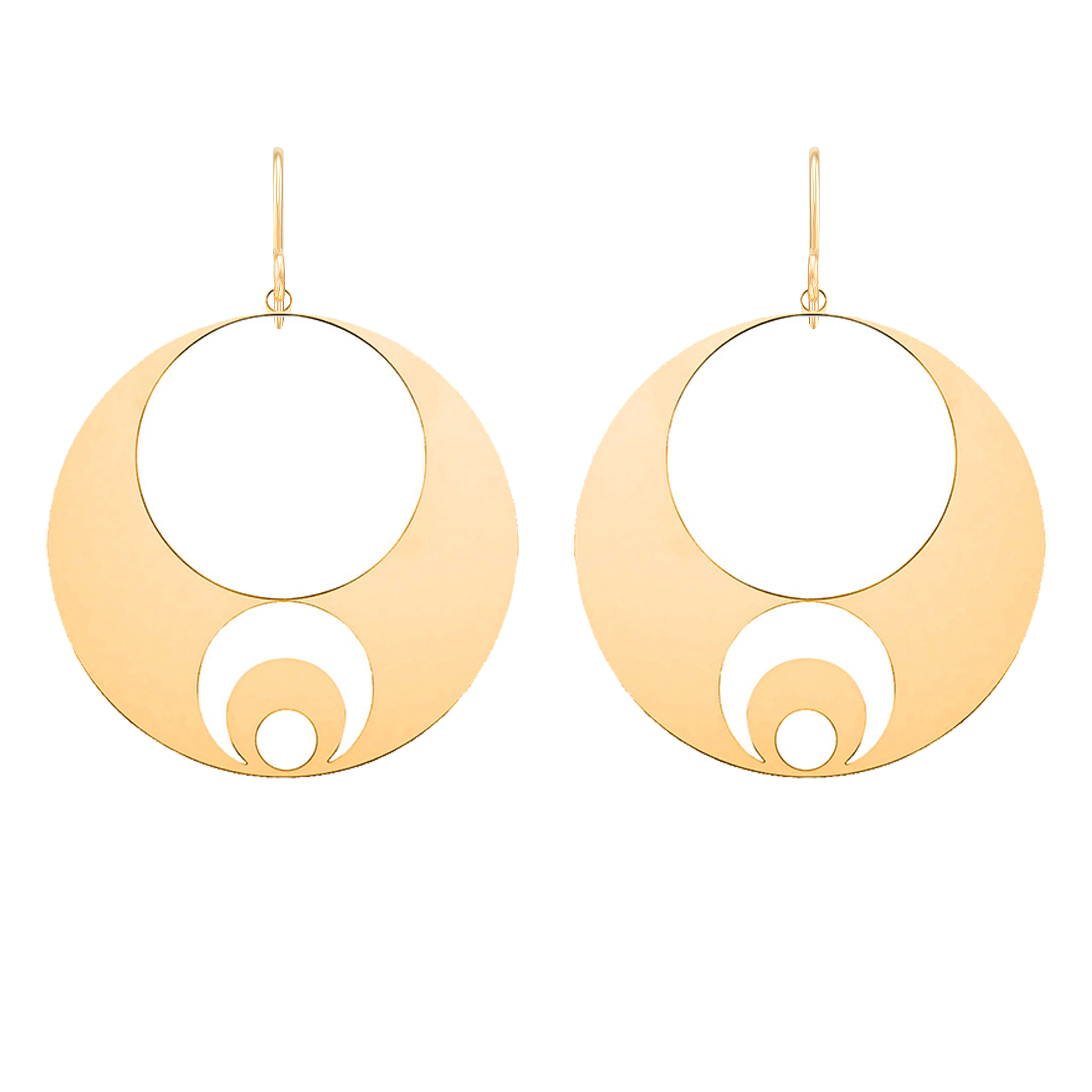 Celestial Jewelry - Round Moon Phase Earrings