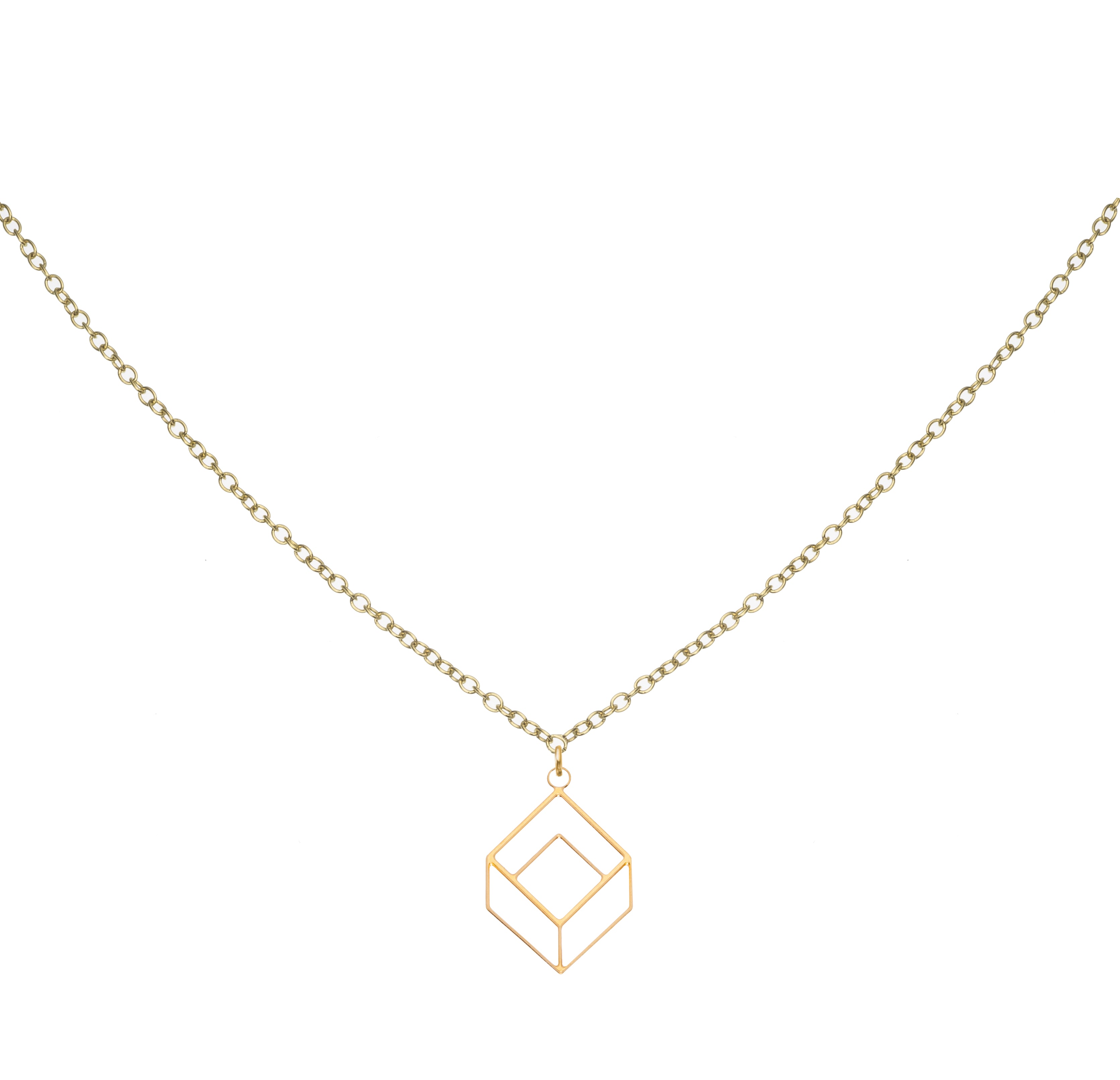 Cube Jewelry - Geometric Pendant Necklace