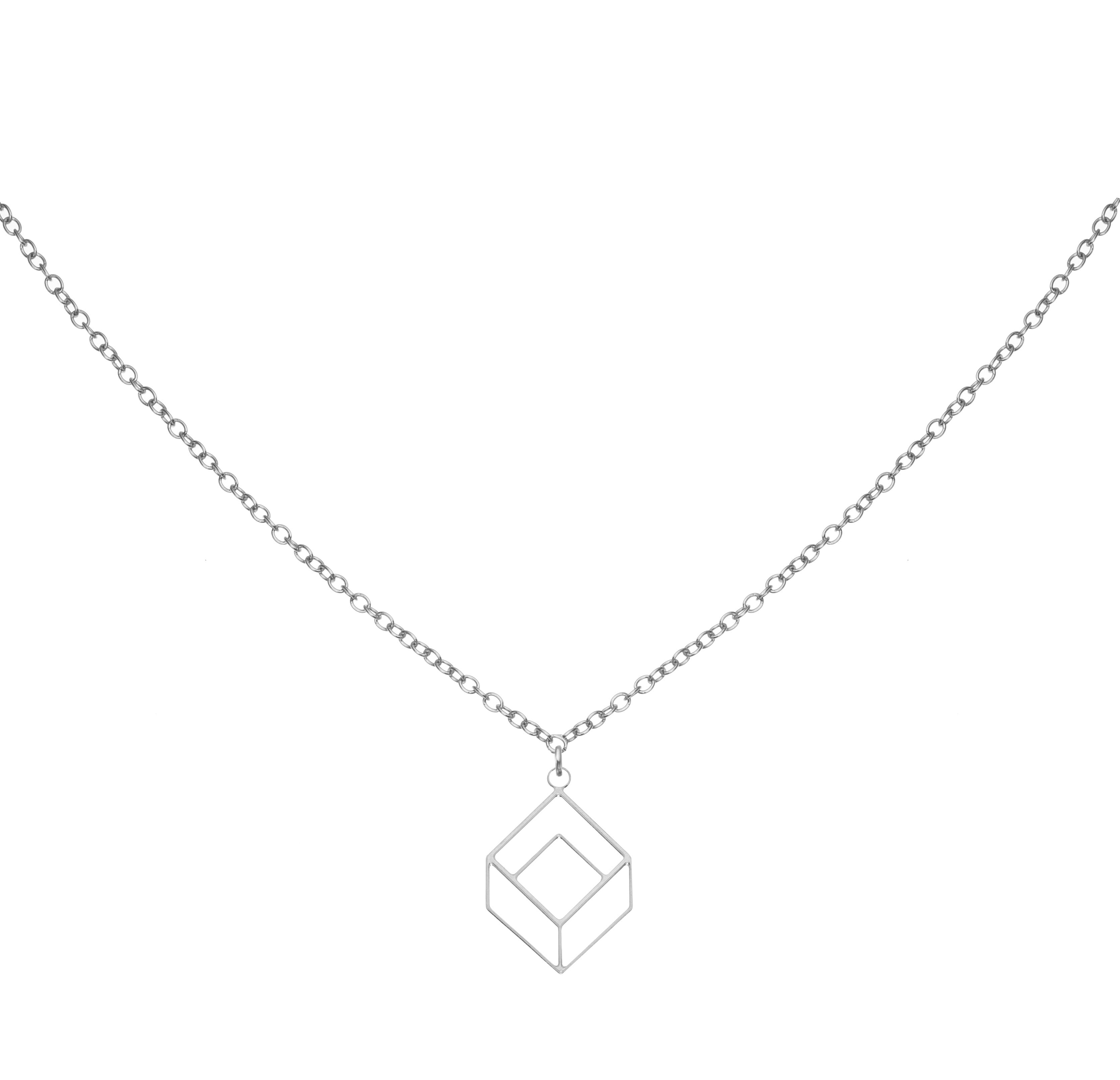 Cube Jewelry - Geometric Pendant Necklace