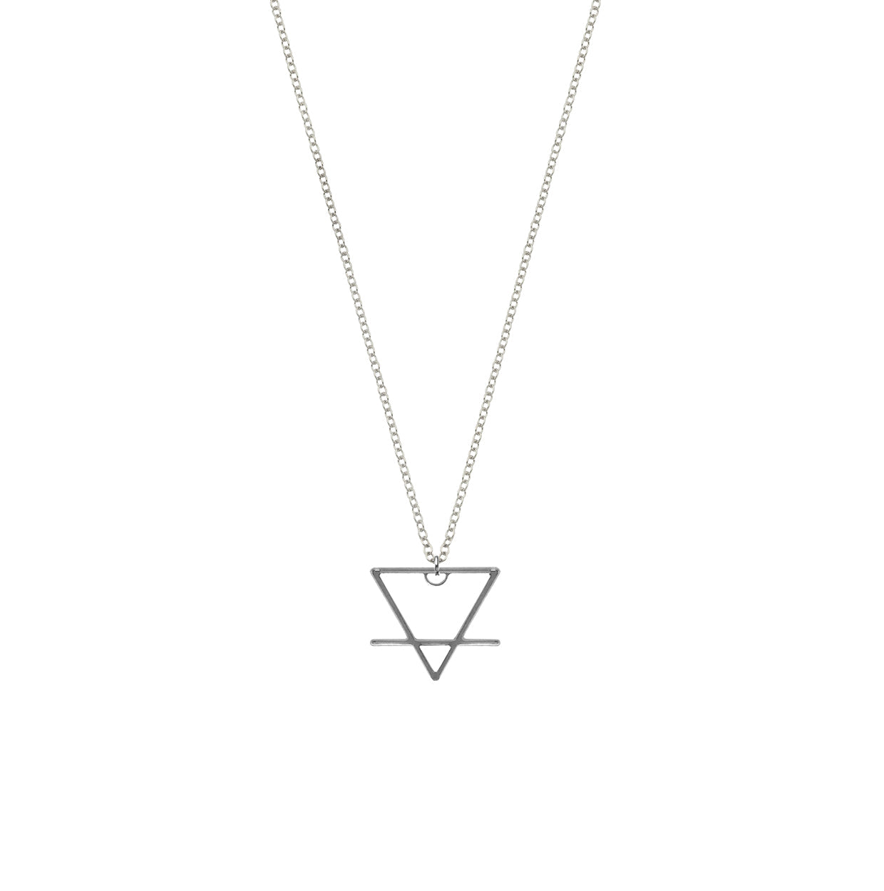 Rael Cohen Earth Element Inspired Triangle Necklace In Silver