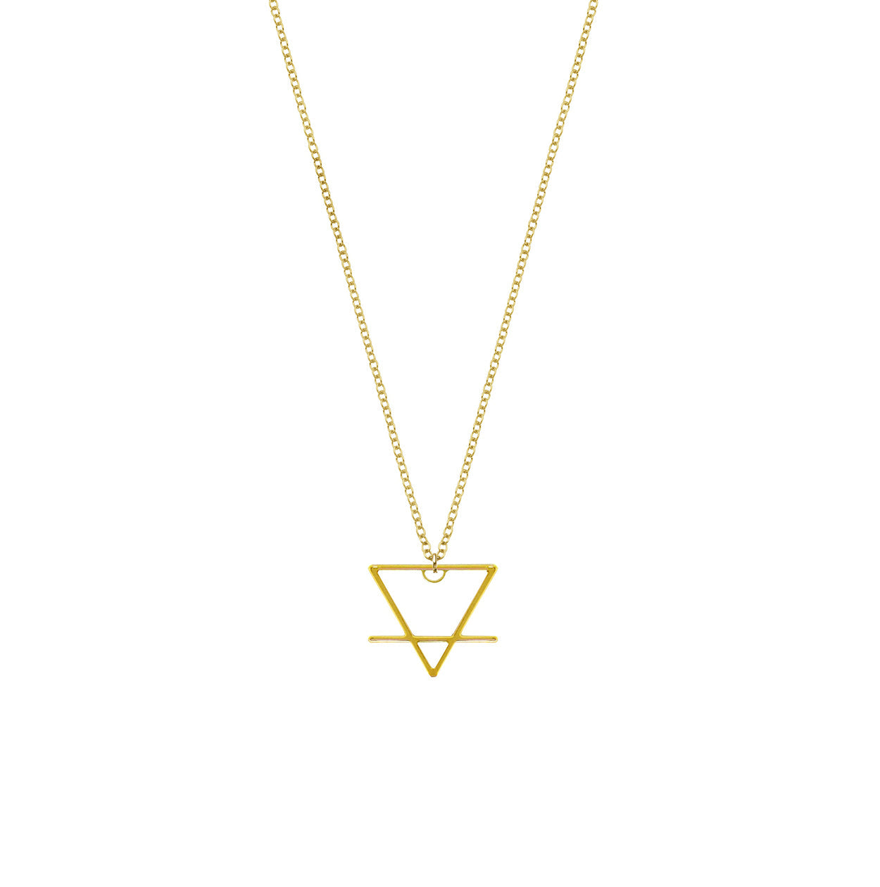 gold triangle necklace | symbol jewelry