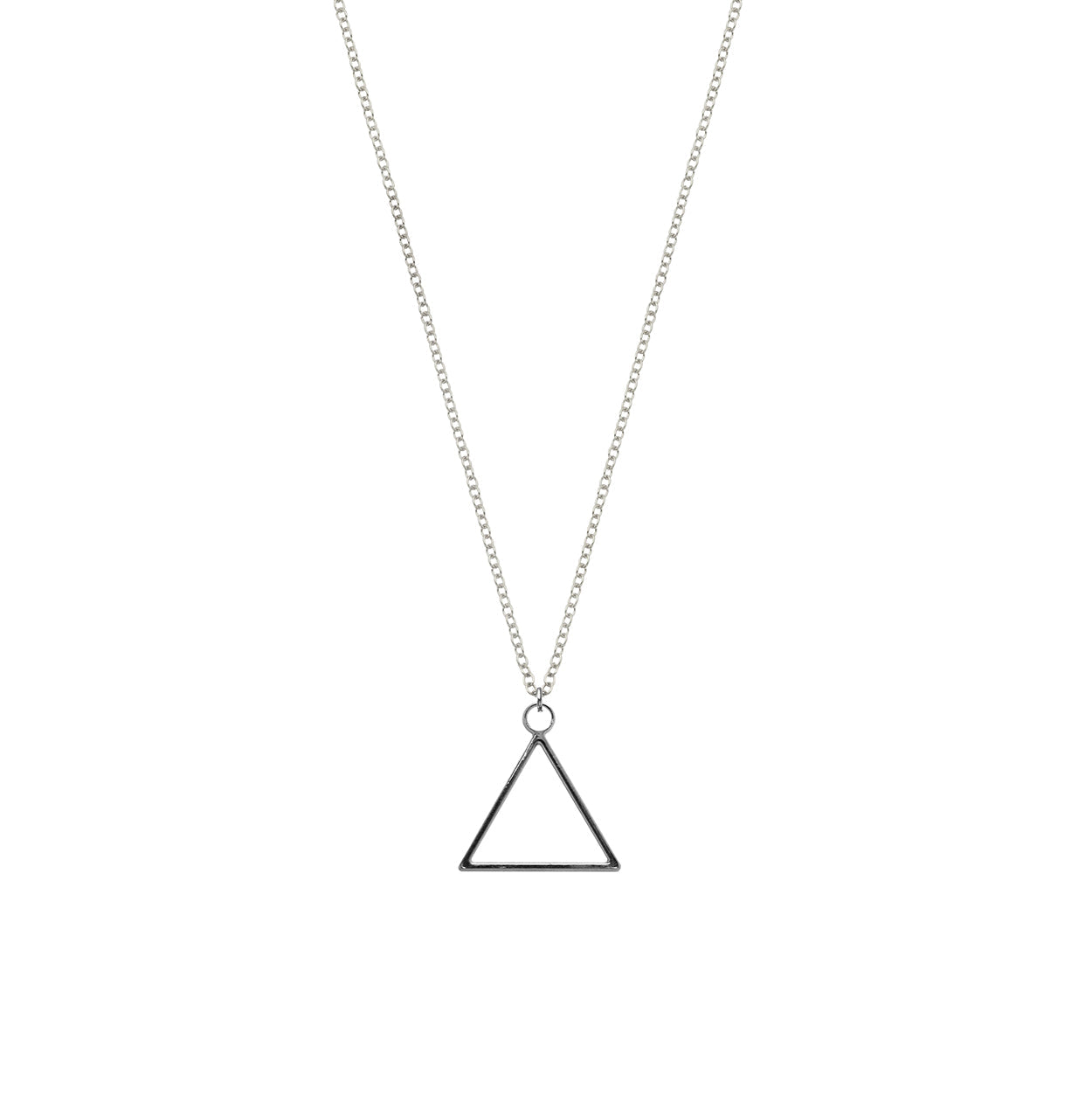 Rael Cohen Simple Triangle Fire Element Inspired Necklace In Silver