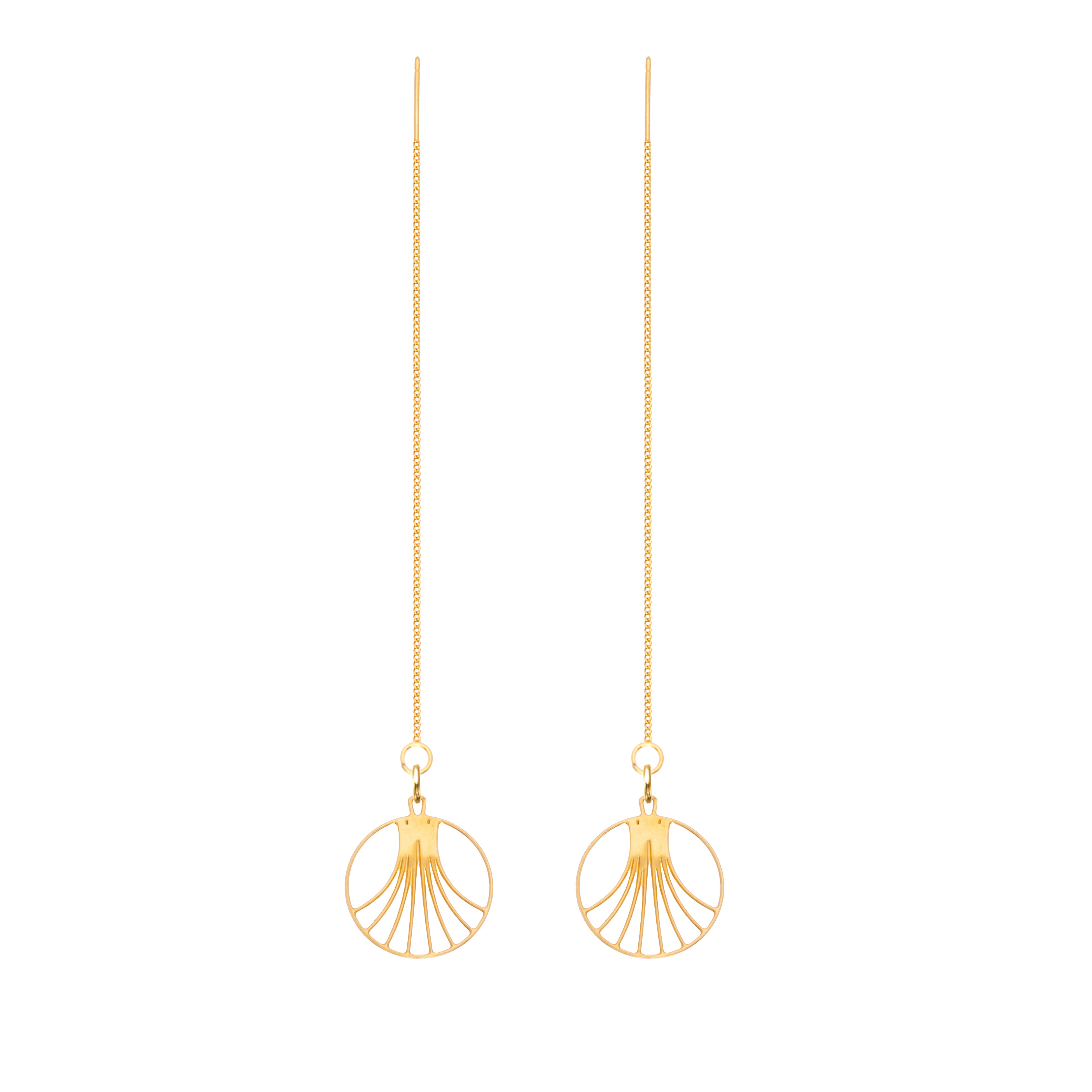 Rael Cohen Wave Symbol Threader Earrings In Gold