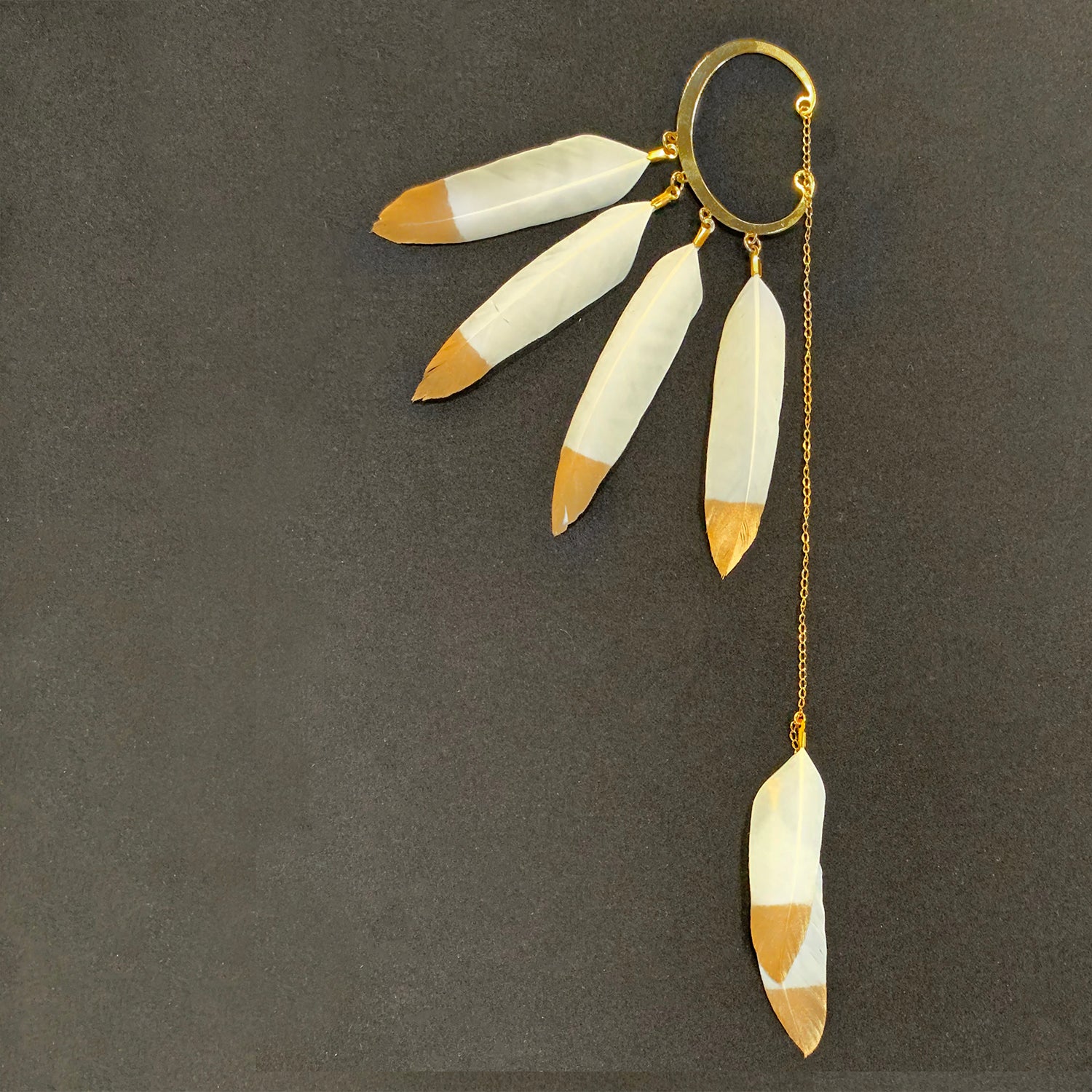 White and Gold Ear Cuff