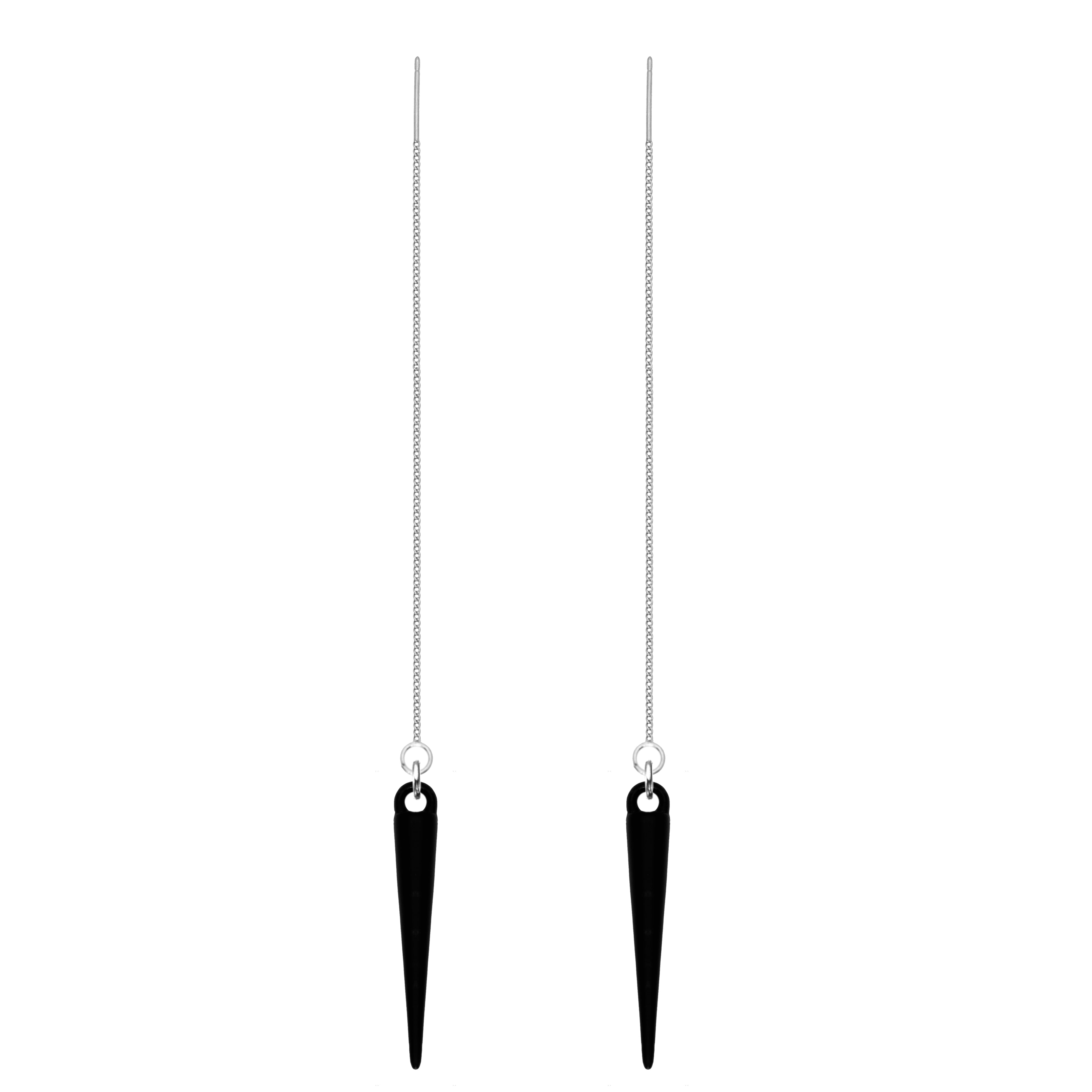 stainless steel threader earrings with spikes