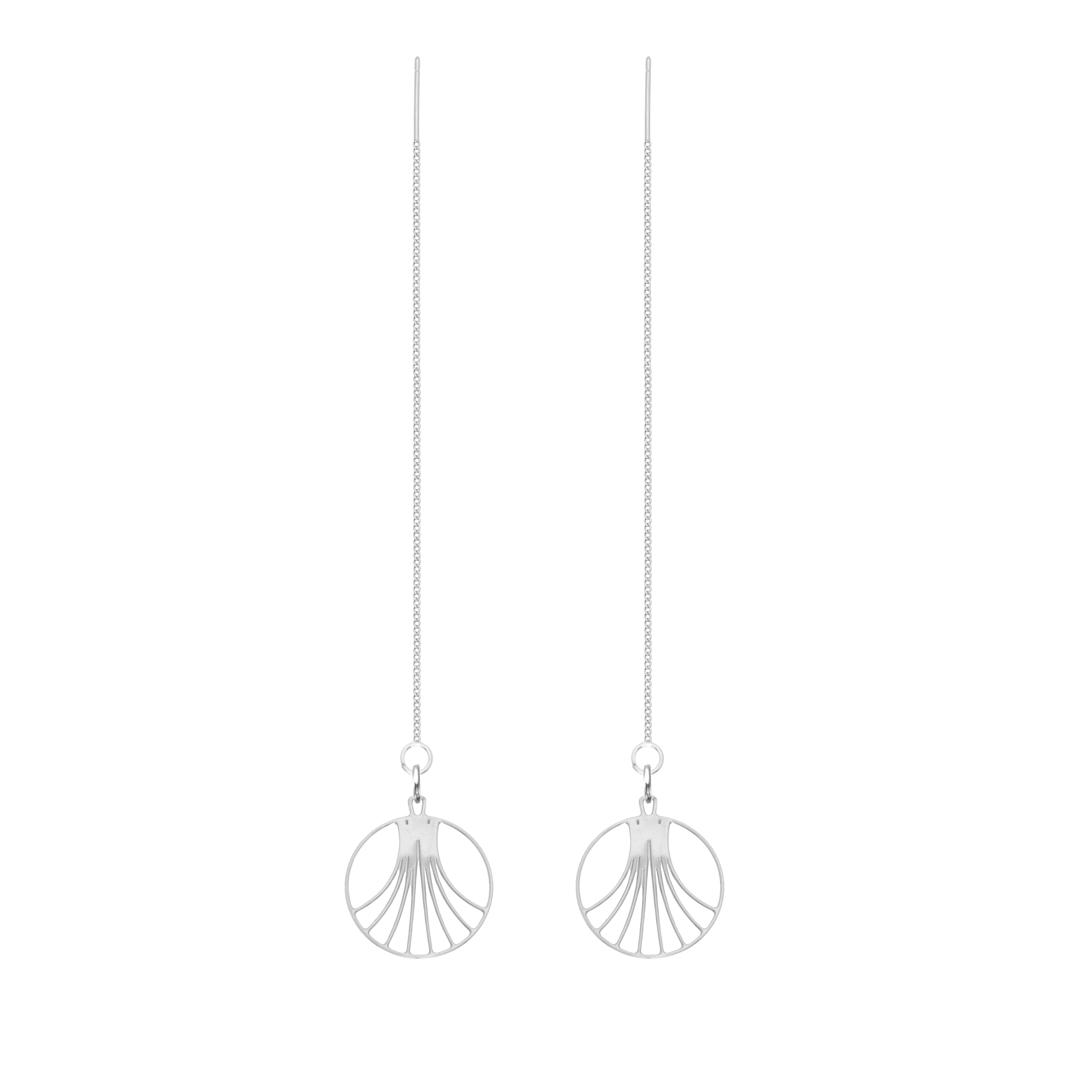 Rael Cohen Wave Symbol Threader Earrings In Silver