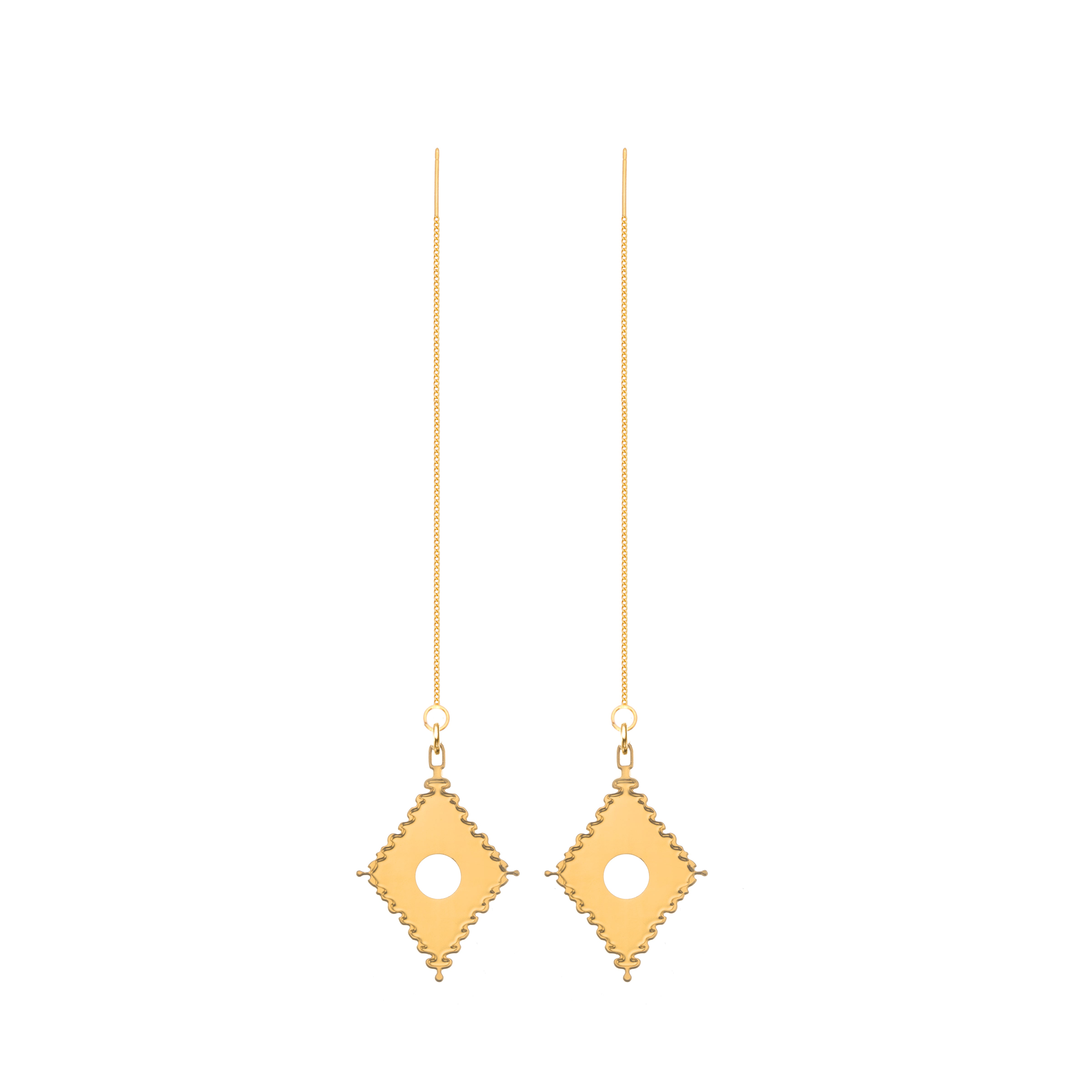 Rael Cohen Threader Earrings With Diamond shape In Gold
