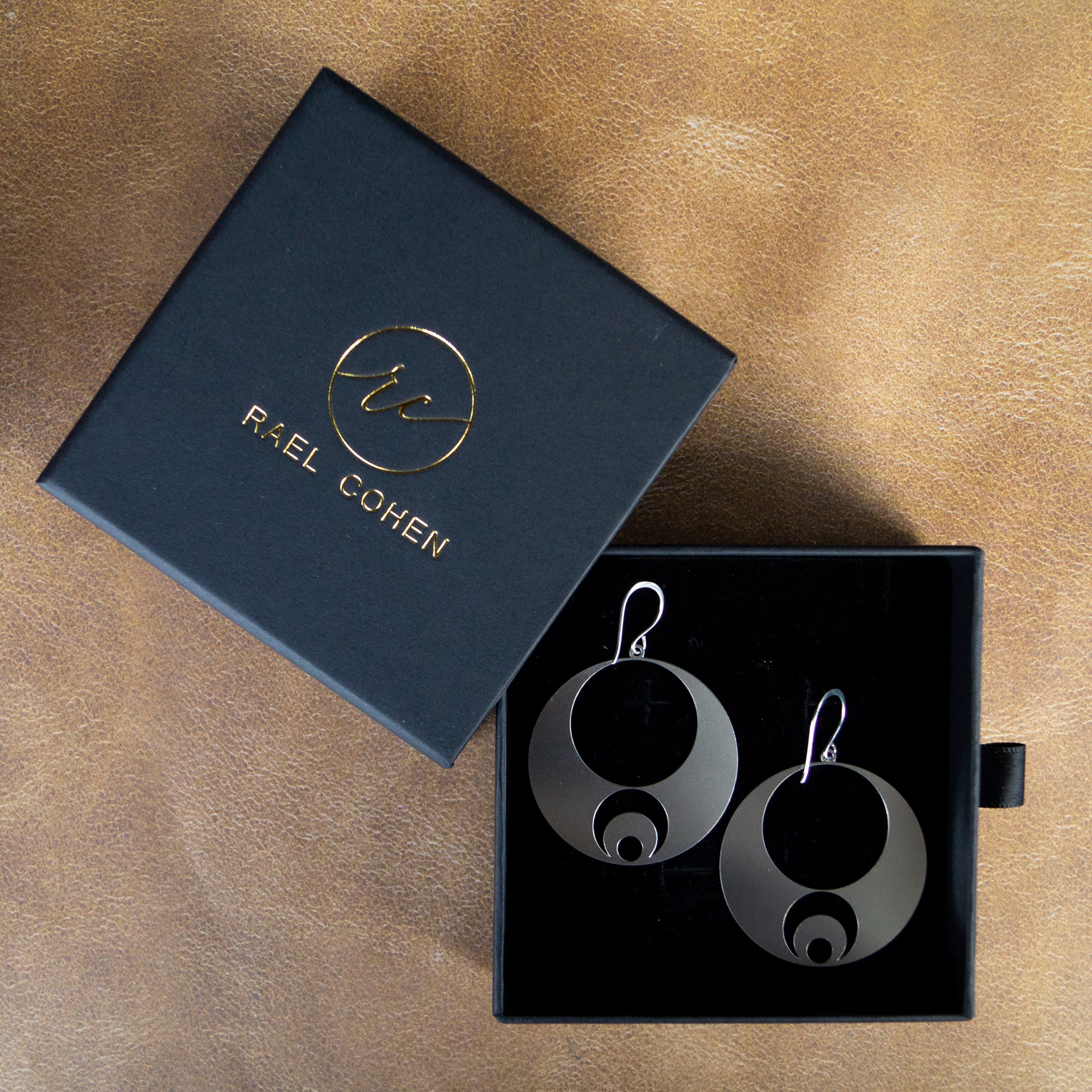 Celestial Jewelry - Round Moon Phase Earrings