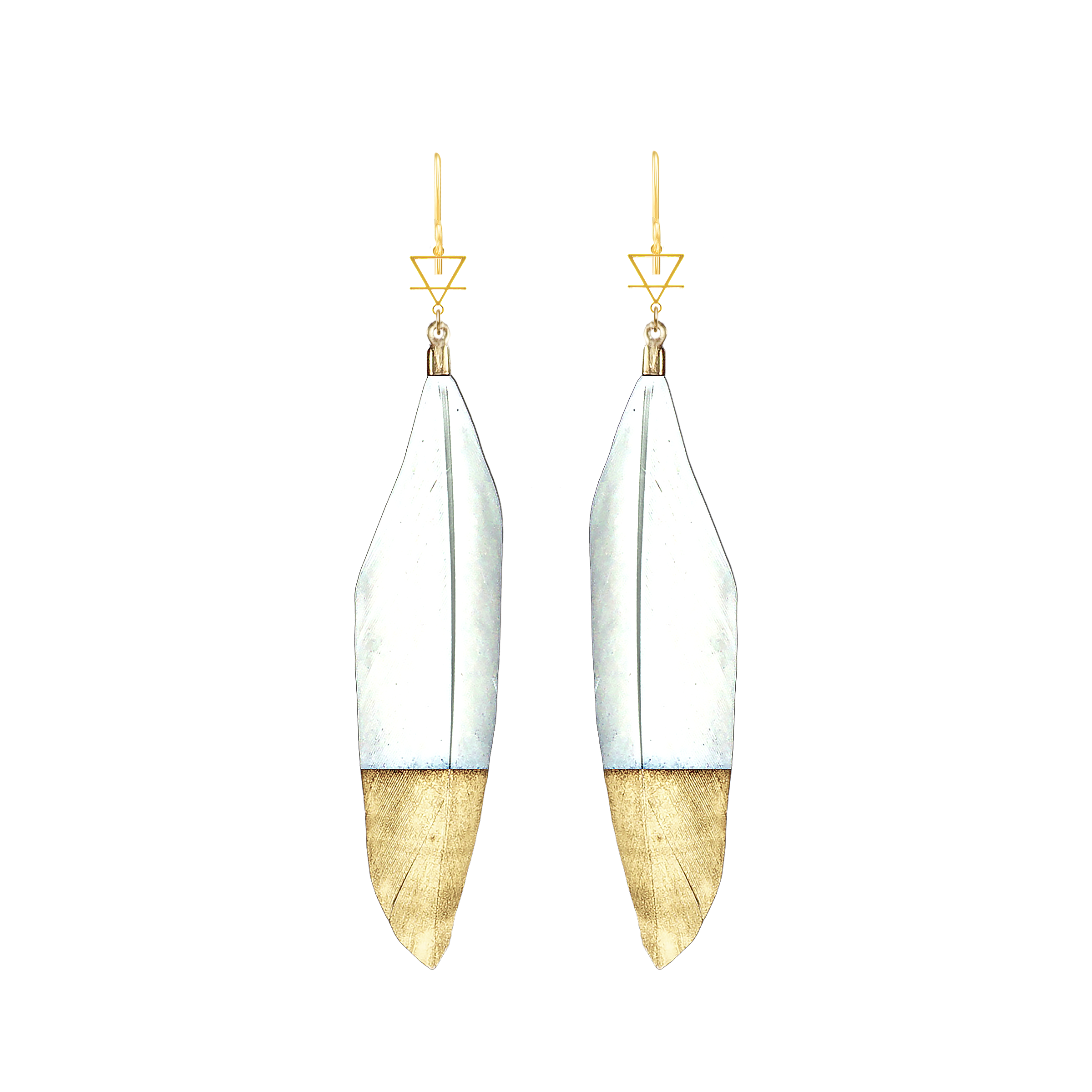 White Feather Earrings