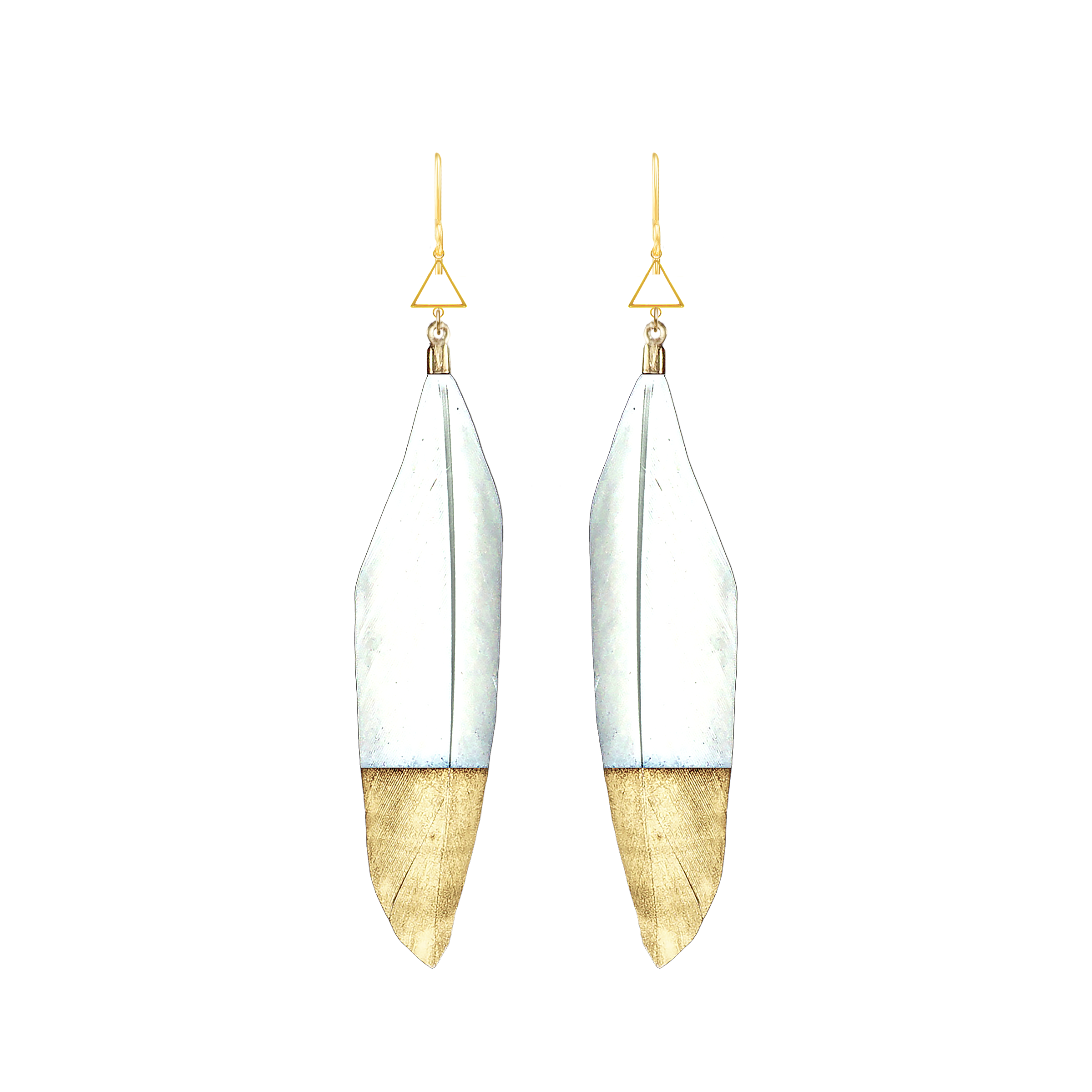 White Feather Earrings