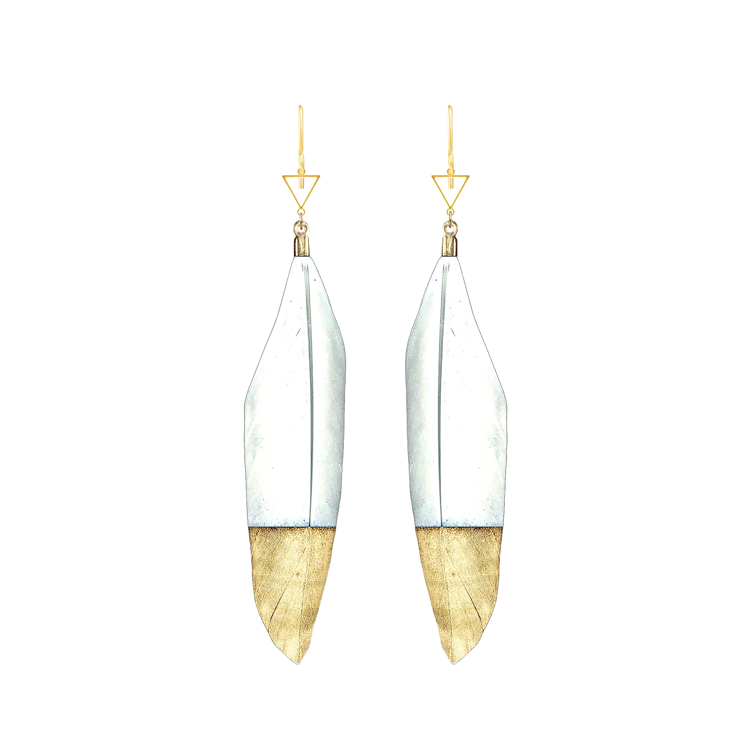 White Feather Earrings