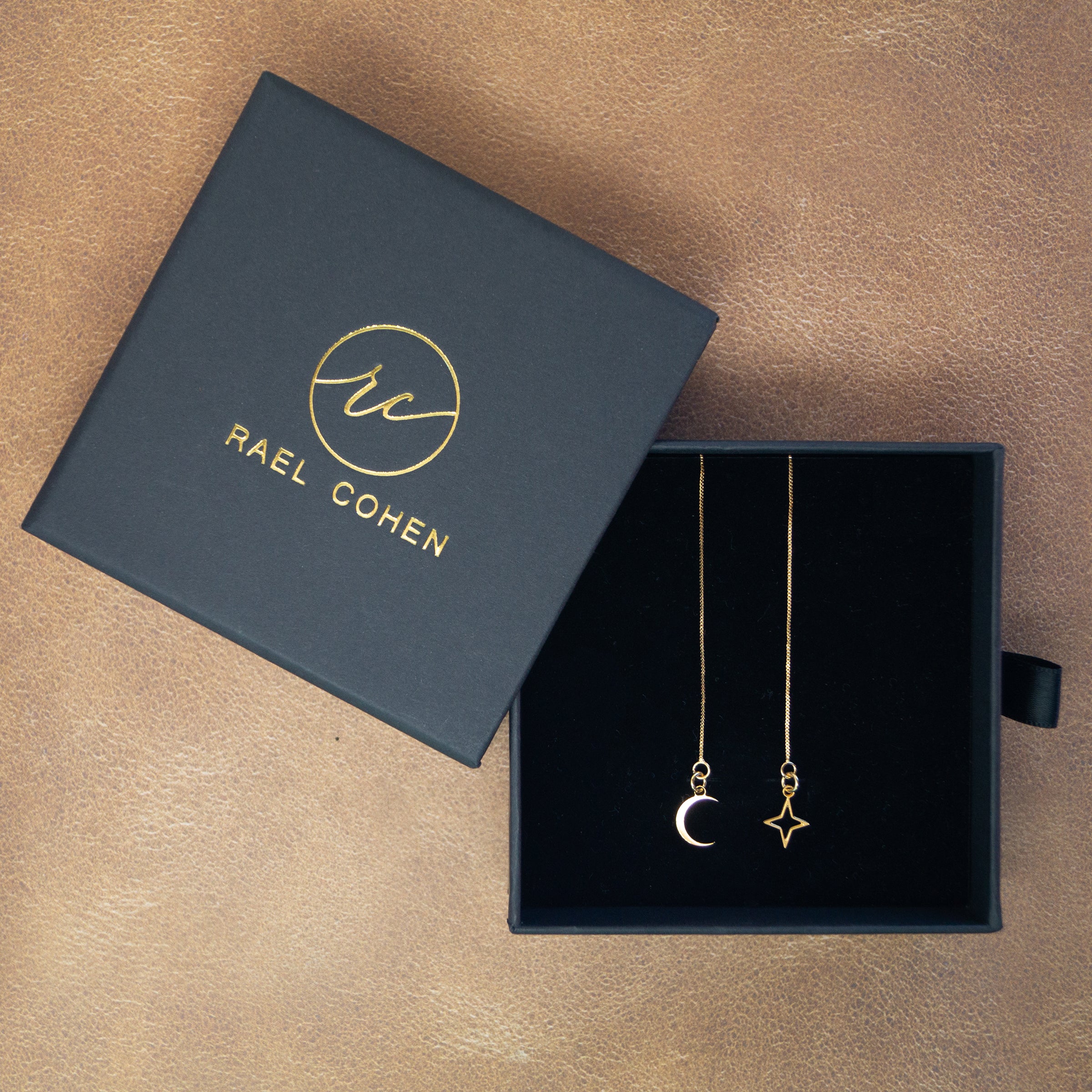Celestial Jewelry - Moon and Star Threader Earrings