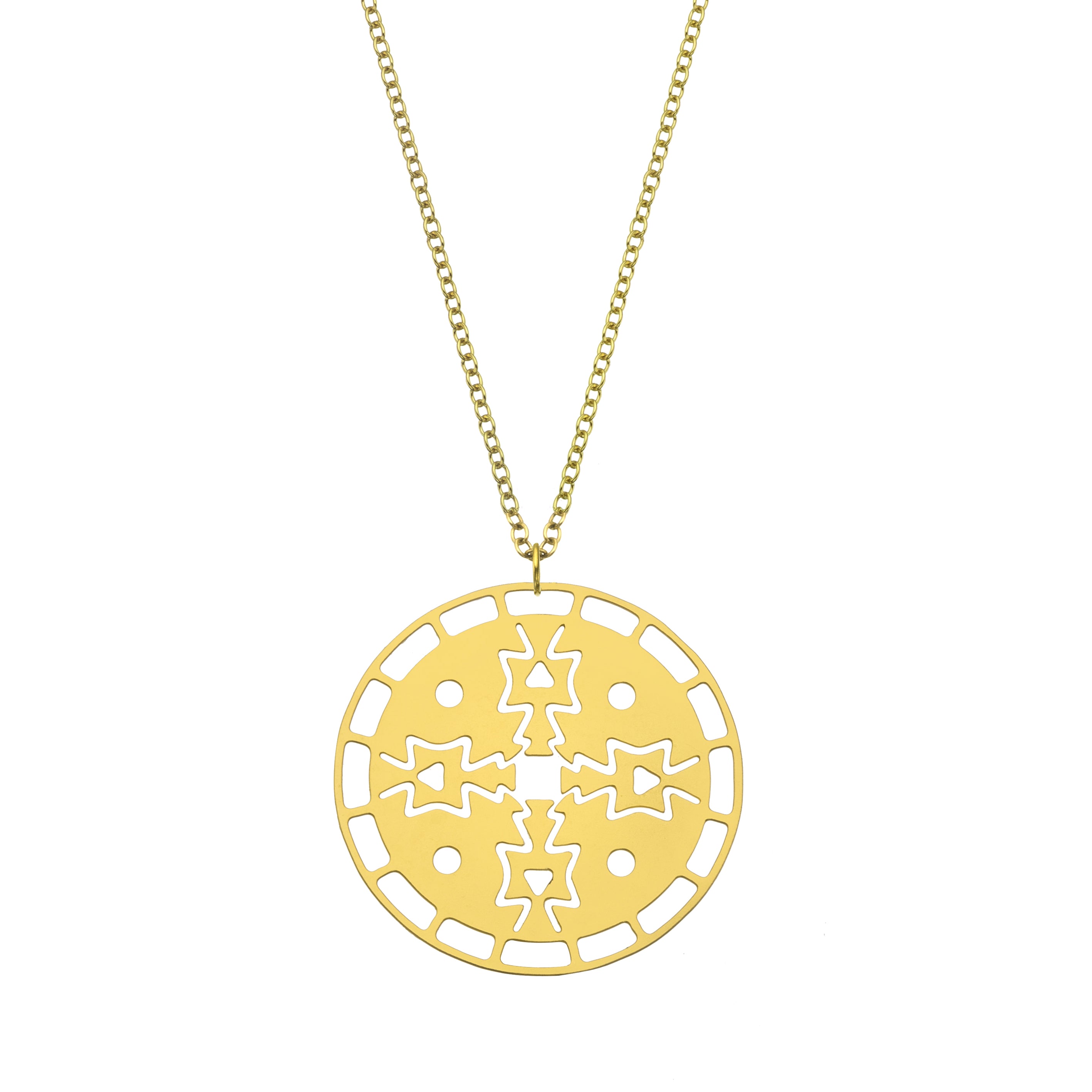 Rael Cohen Mayan Medicine Wheel Inspired Necklace In Gold