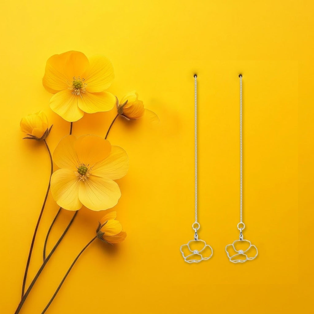 Silver Buttercup Earrings