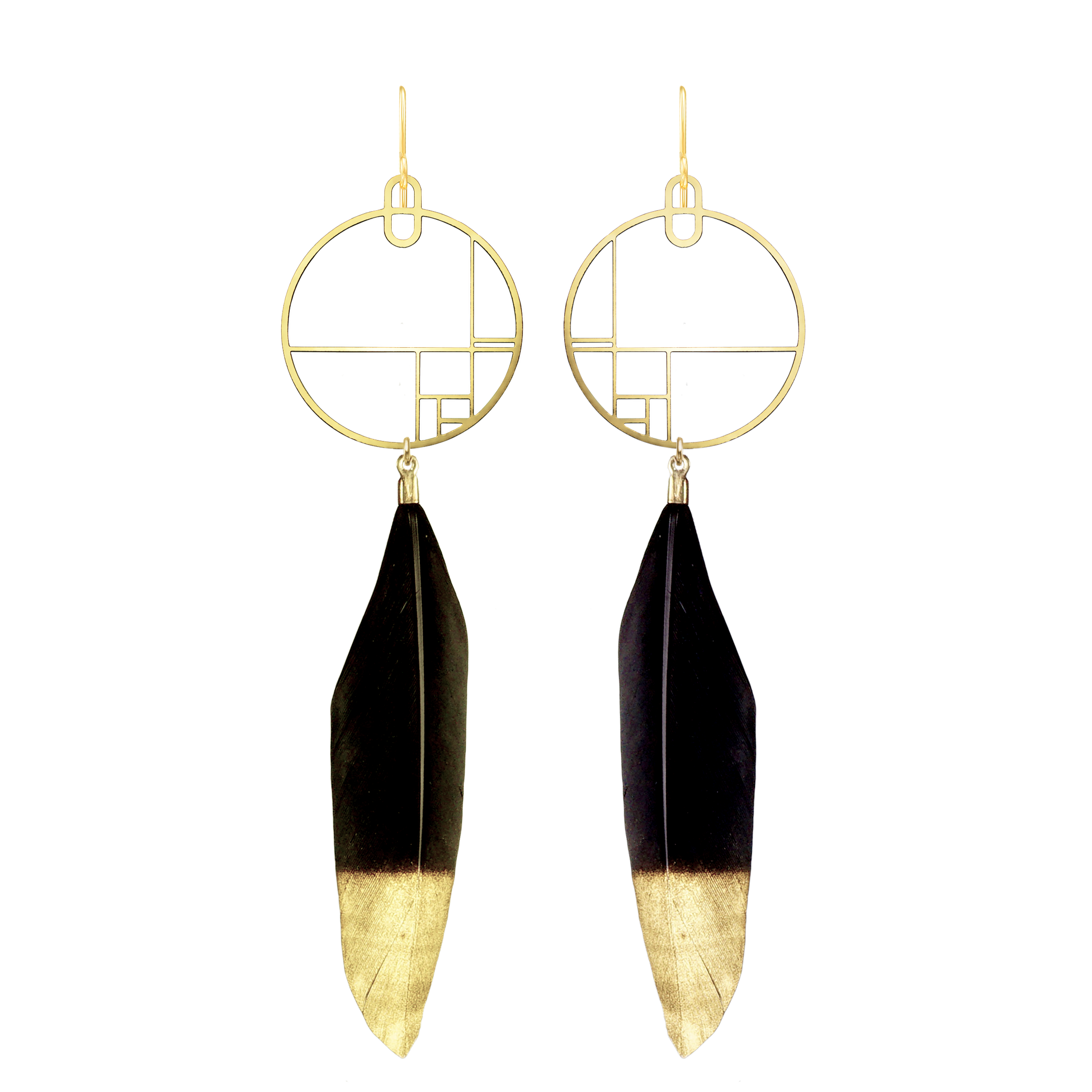 Art Jewelry - Drop Earrings With Feathers