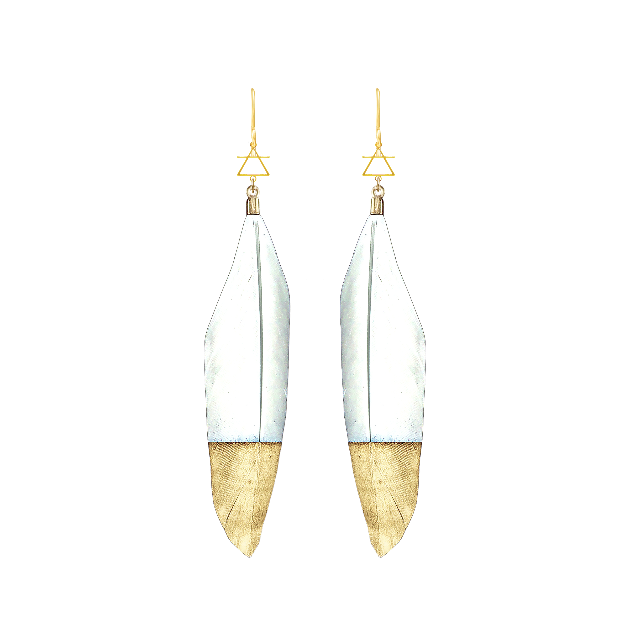 White Feather Earrings