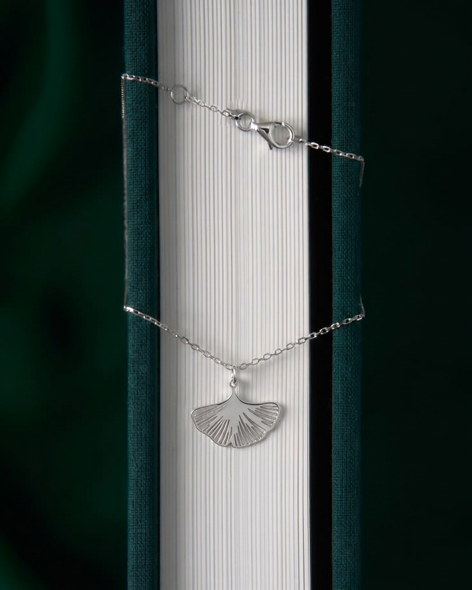 Silver Gingko Leaf Necklace
