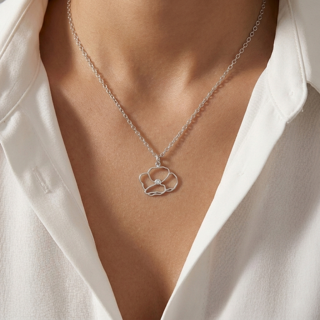 Silver Buttercup Necklace