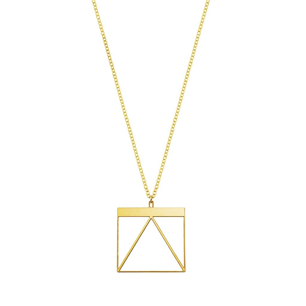 Rael Cohen Square Shaped Geometric Inspired Necklace In Gold