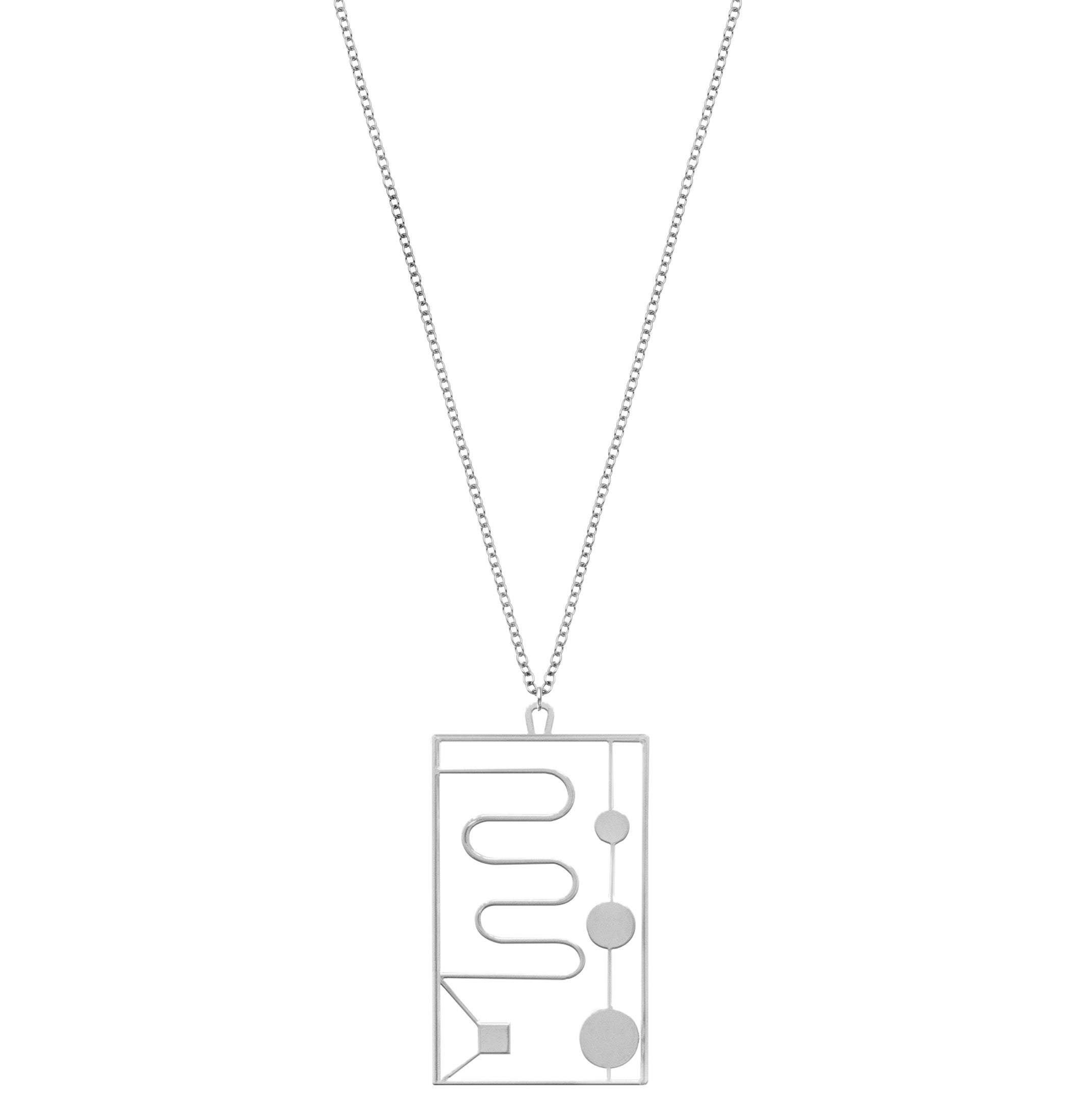 Rael Cohen Abstract Art Inspired Necklace in Silver