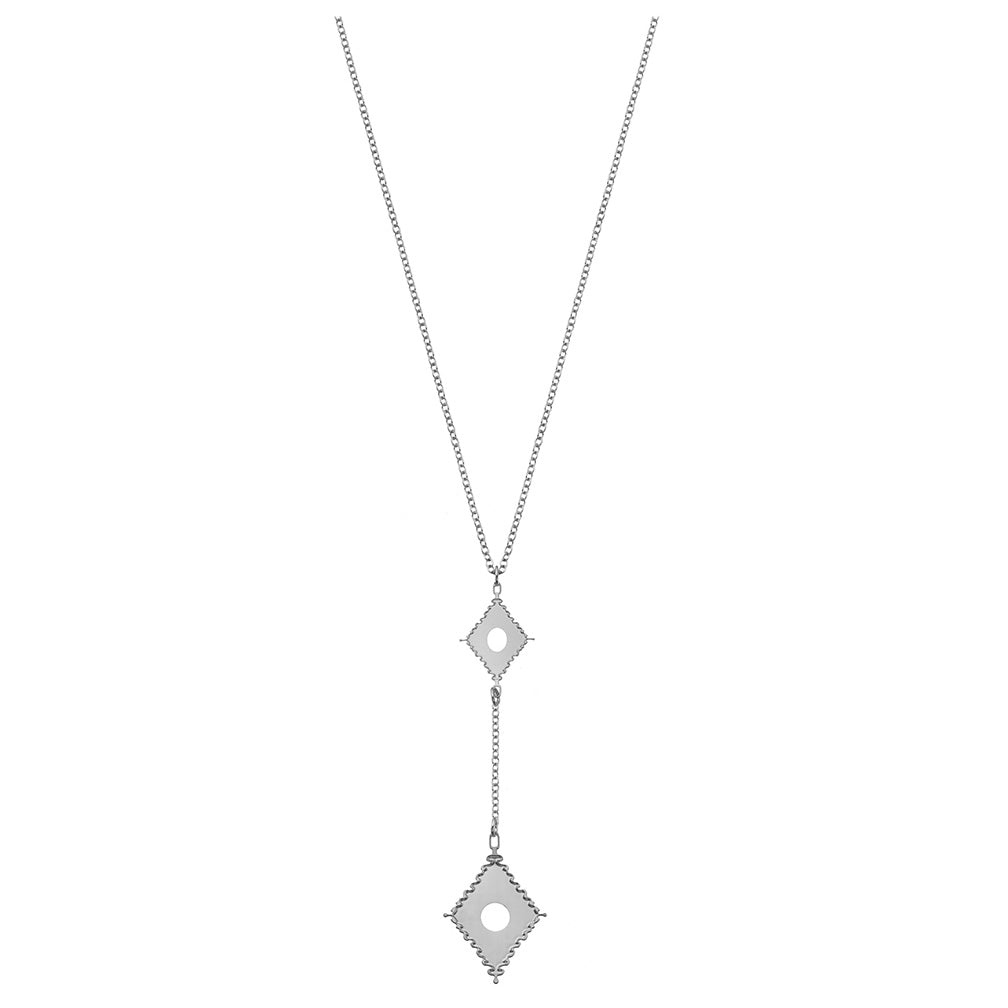 Rael Cohen Diamond Shaped Lavaliere Drop Necklace In Silver