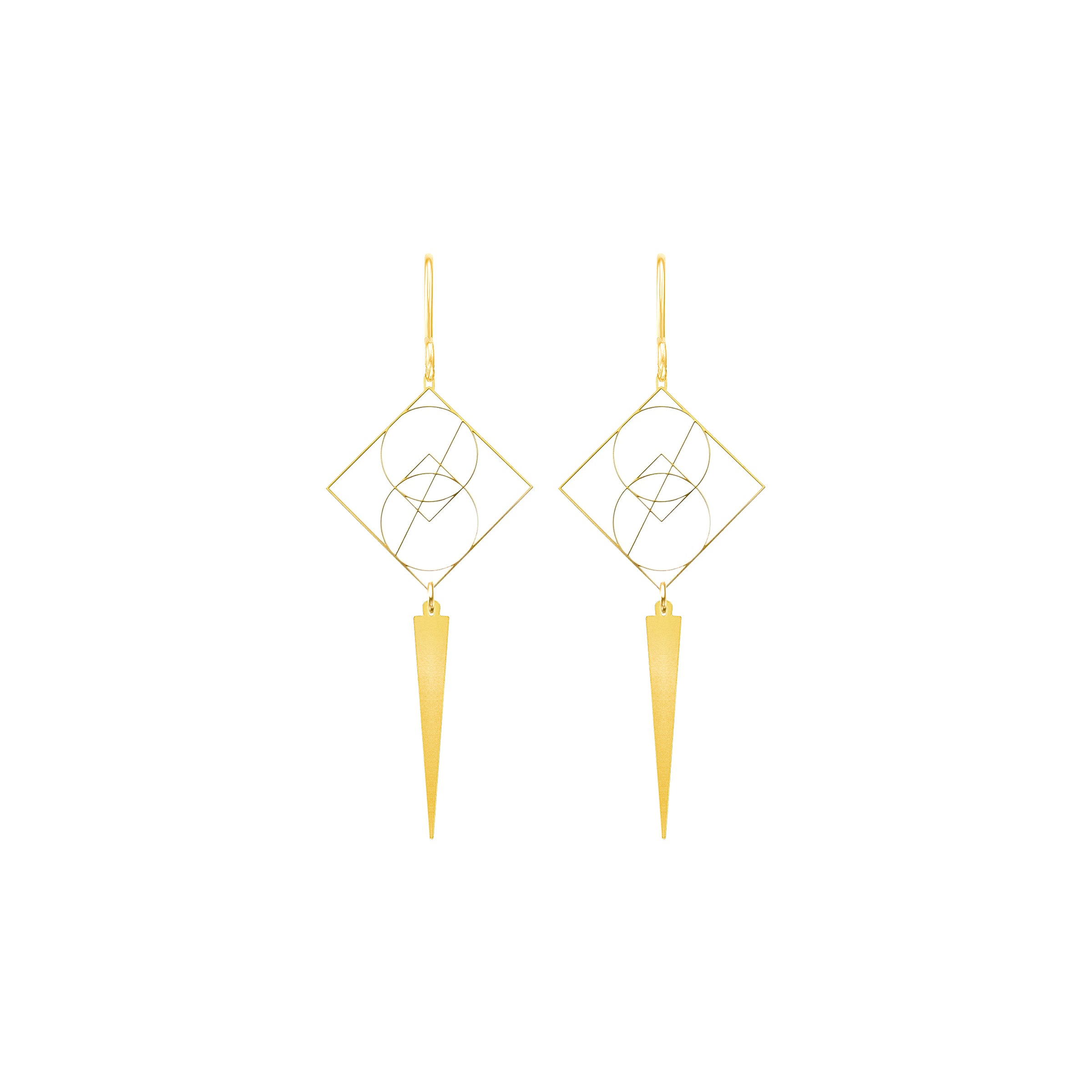 Vesica Piscis Symbol Earrings with Spikes