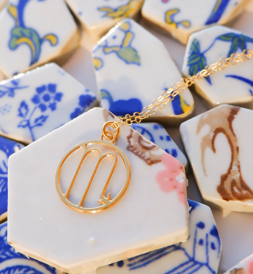 Rael Cohen Zodiac Inspired Scorpio Astrology Necklace in Gold
