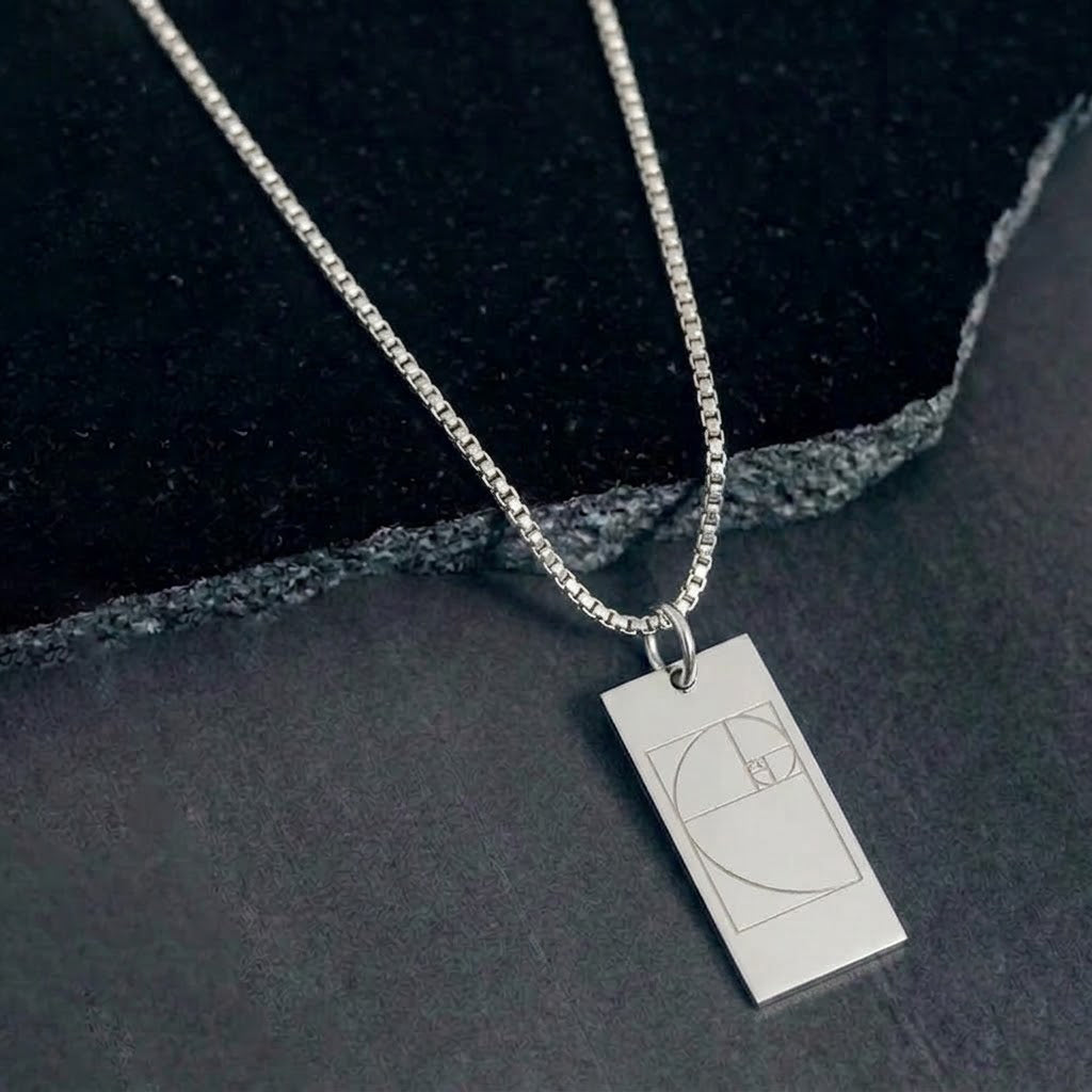 Mens Golden Ratio Necklace in Silver