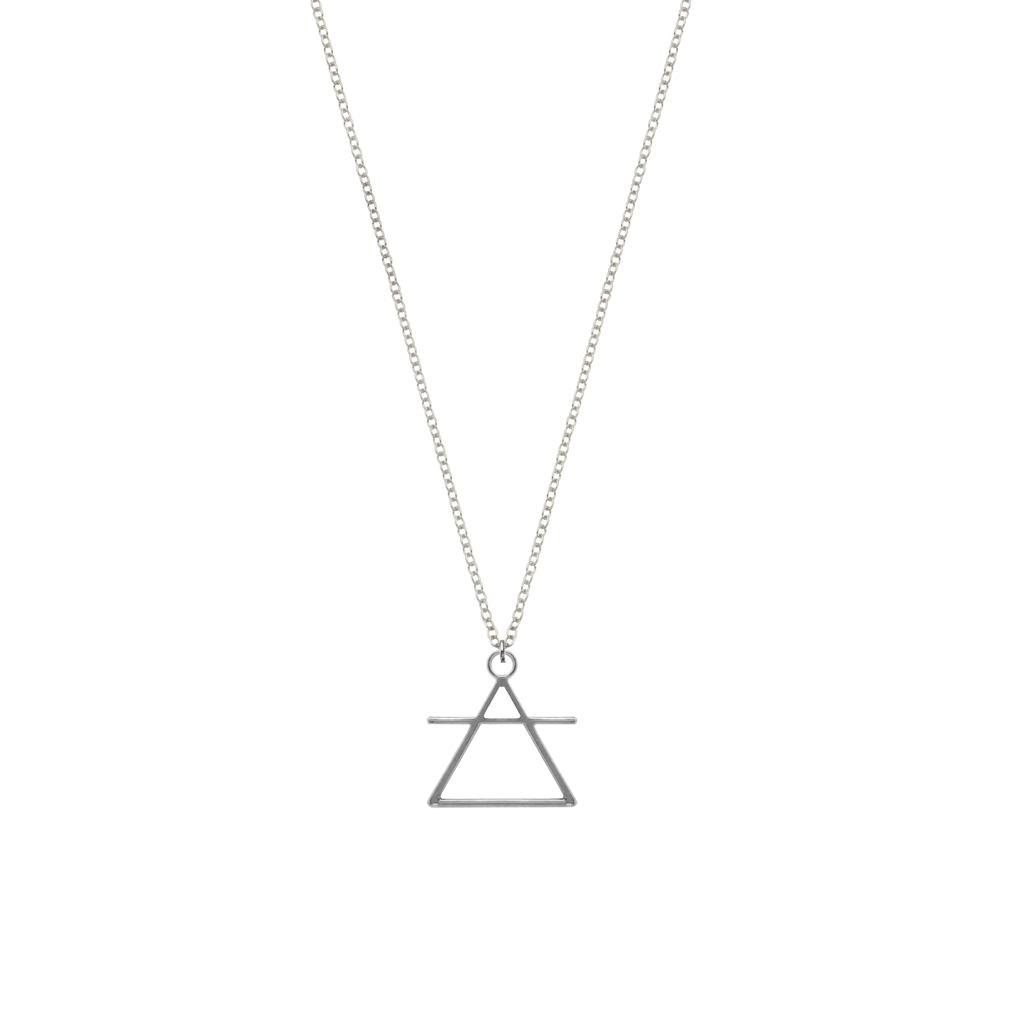 Rael Cohen Air Sign Inspired Simple Triangle Necklace In Silver