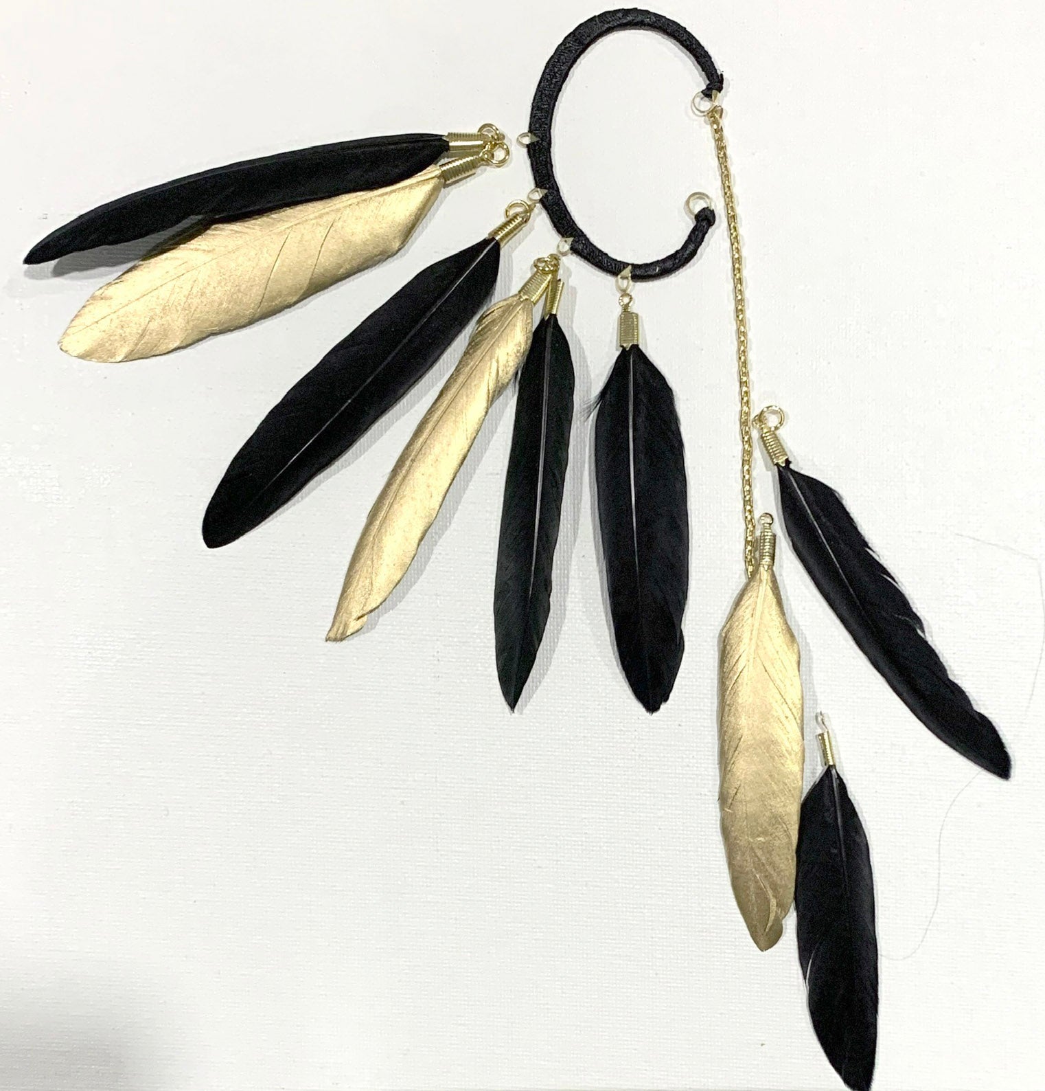 Mixed Metallic Feather Ear Cuff