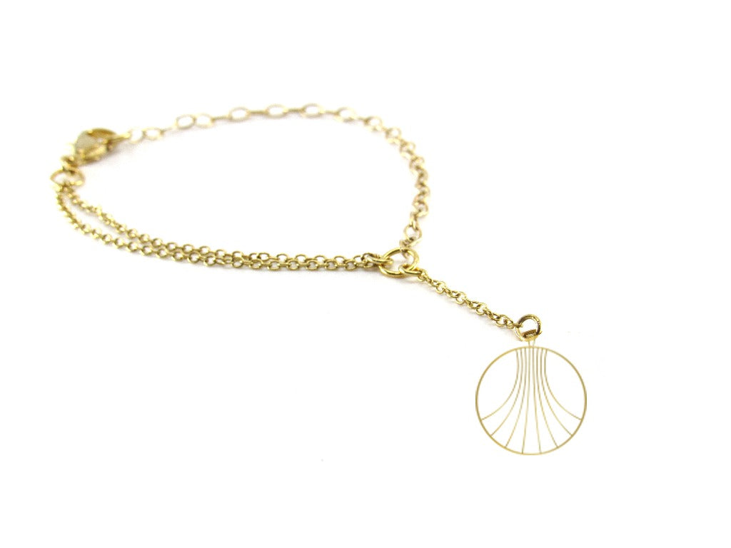 Rael Cohen Geometry Inspired Gravity Wave Charm Bracelet In Gold