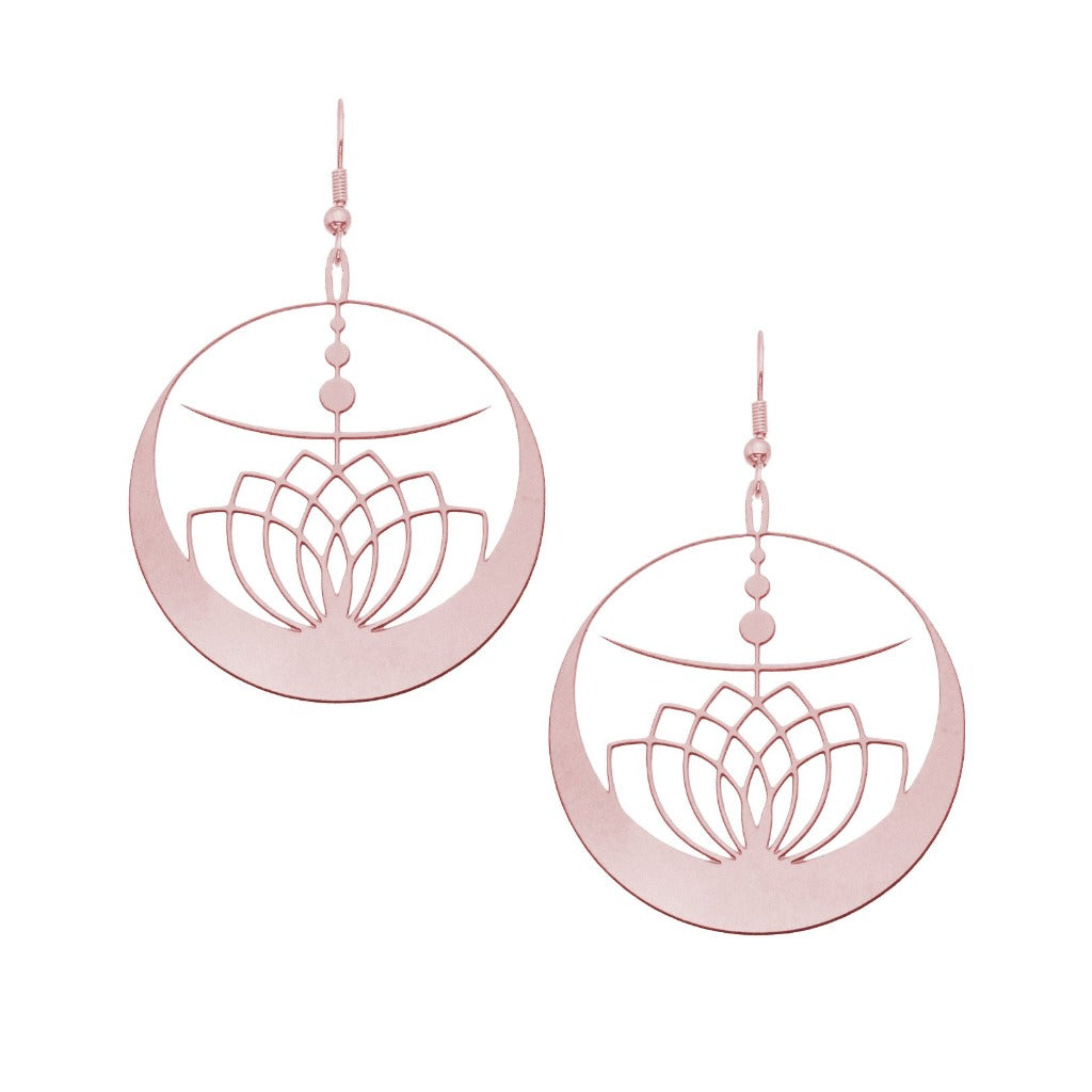 Rael Cohen Botanical Inspired Lotus Drop Earrings In Rose Gold