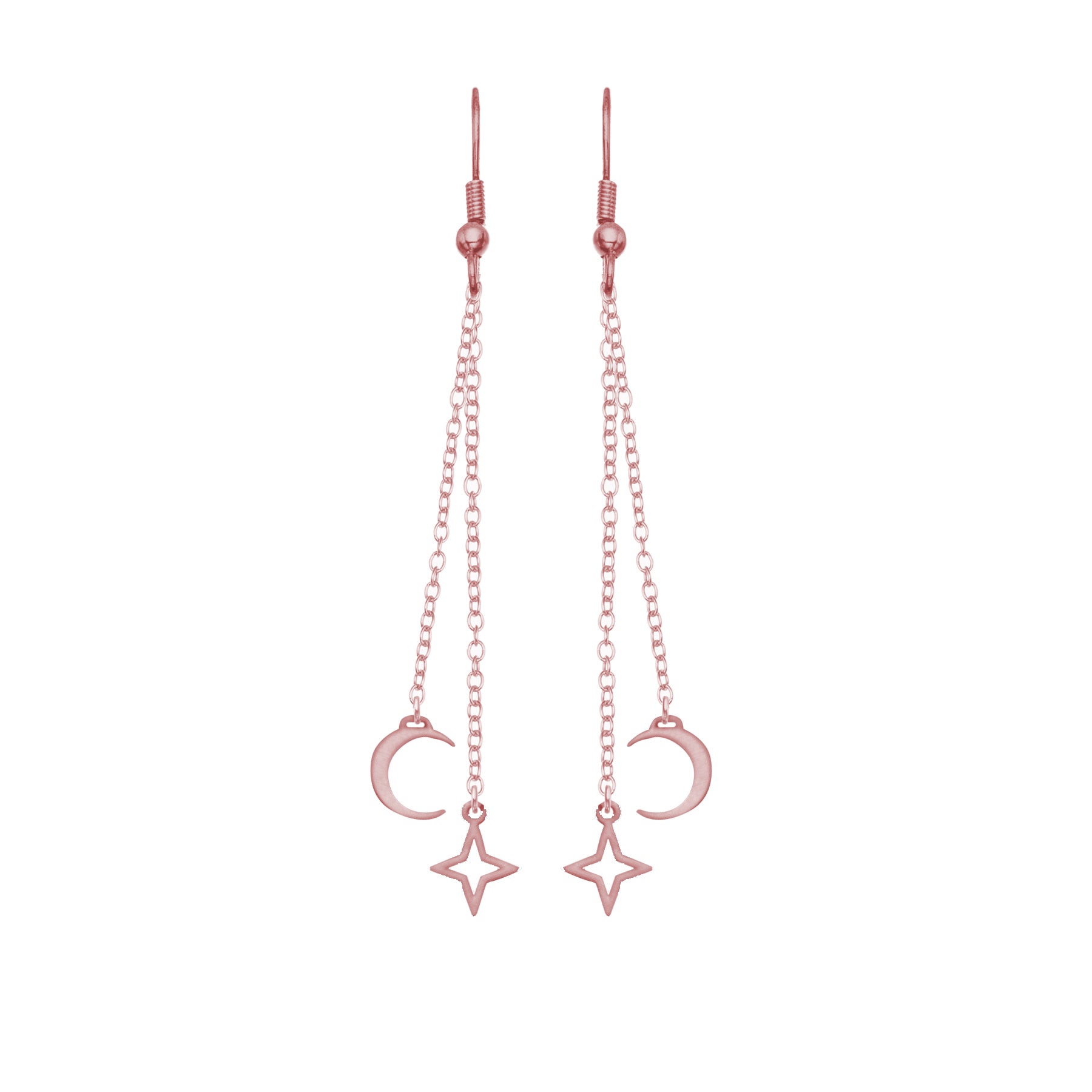 Starlight Moon and Star Charm Earrings