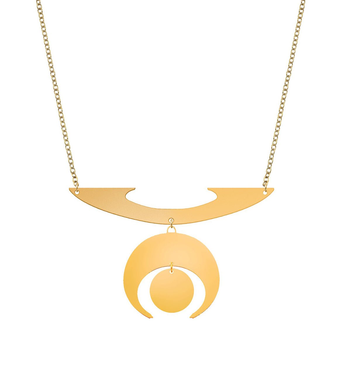 Rael Cohen Space Inspired Futuristic Statement Necklace In Gold