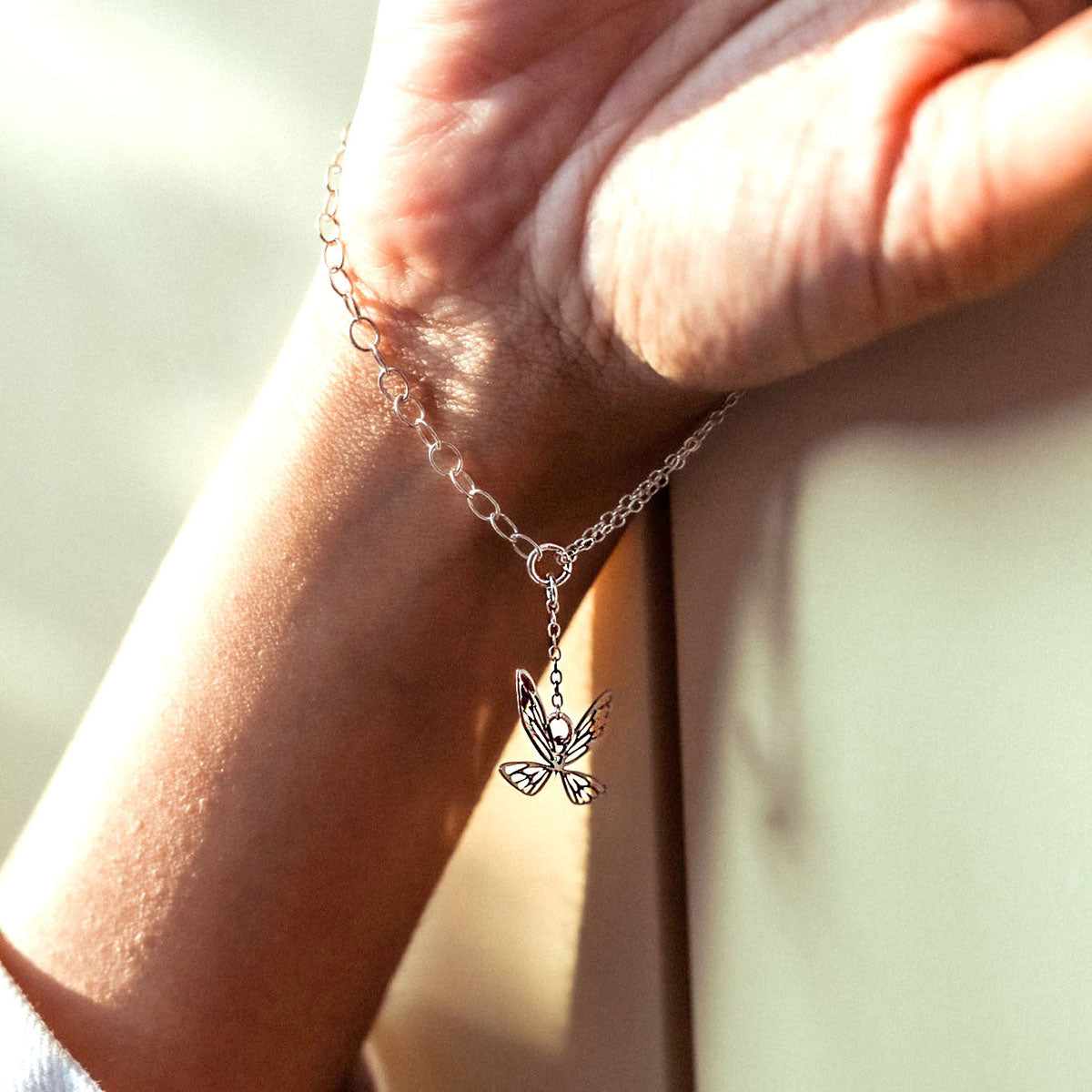 Rael Cohen Butterfly Dainty Charm Jewelry Set In Silver