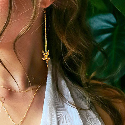Rael Cohen Butterfly Dainty Charm Earrings In Gold