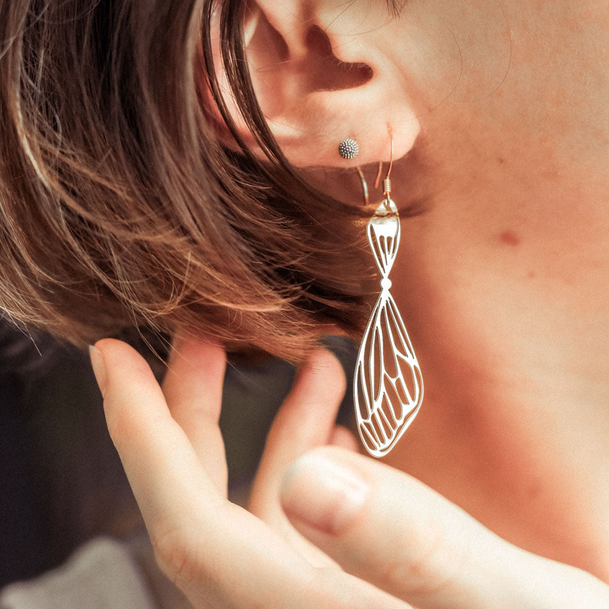 Rael Cohen Cicada Inspired Butterfly Wing Earrings In SIlver