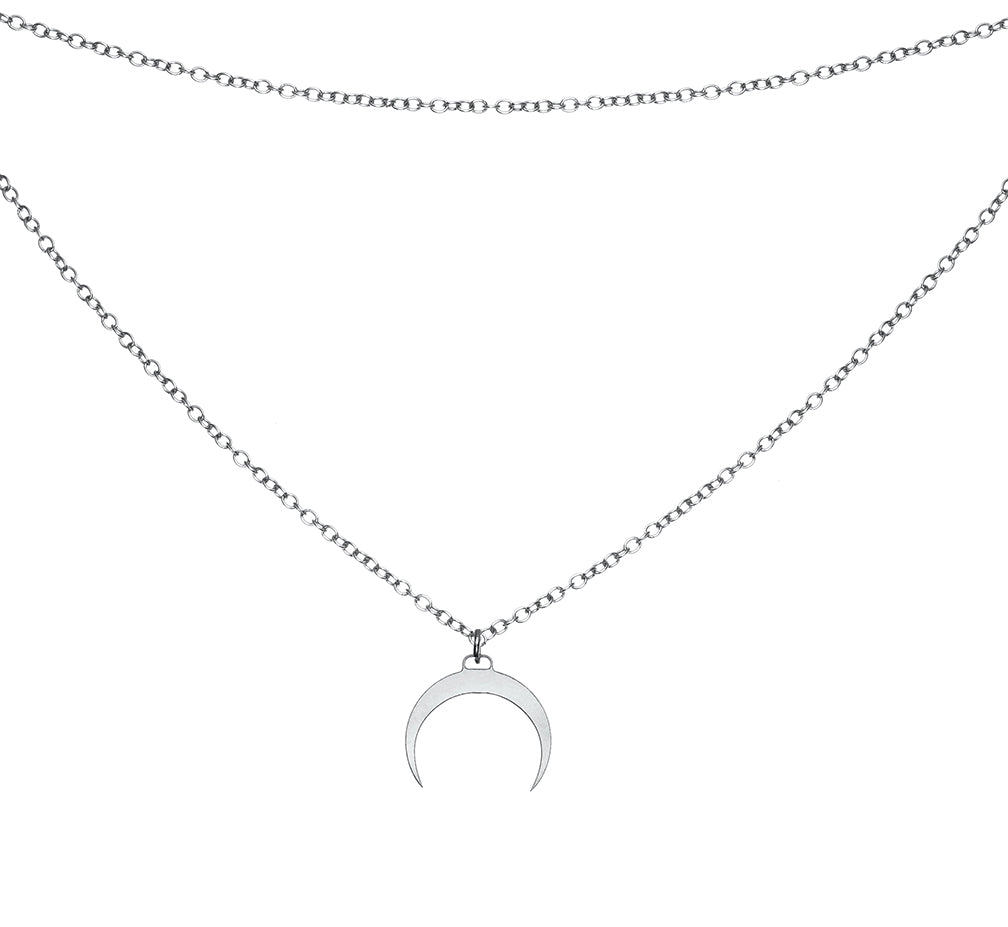 Rael Cohen Crescent moon Inspired Layered Necklace In Silver