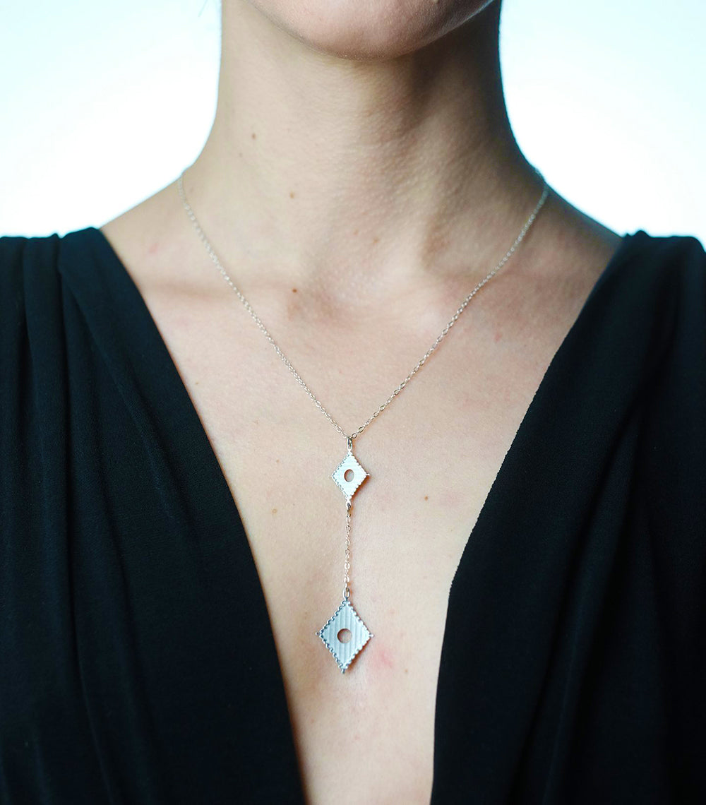 Rael Cohen Diamond Drop Necklace in Silver