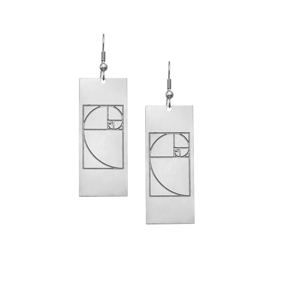 Golden Ratio Fibonacci Spiral Earrings