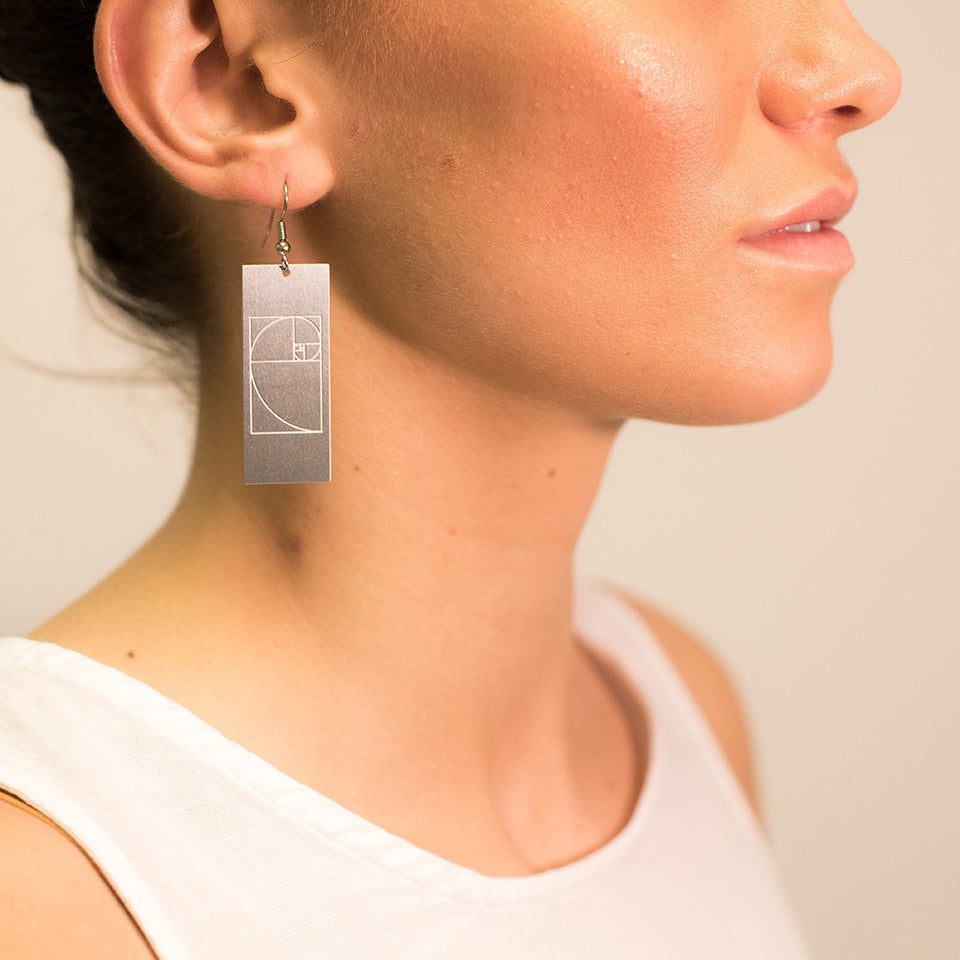 Rael Cohen Fibonacci Inspired Engraved Earrings In Silver