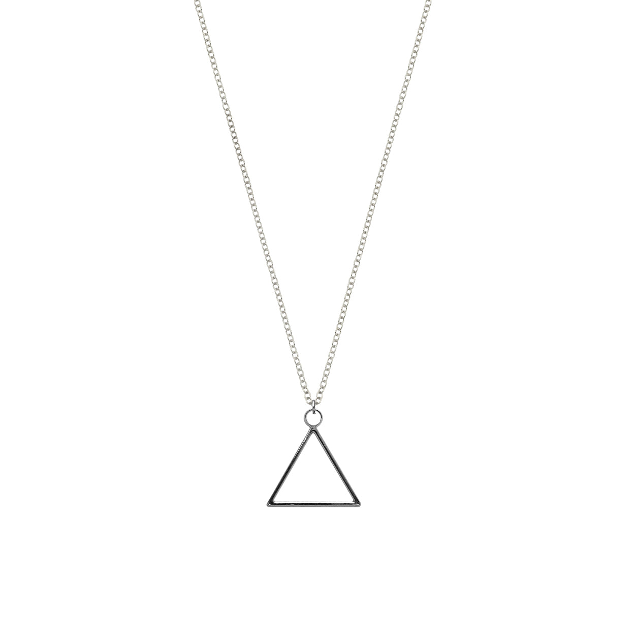 Rael Cohen Fire Element Inspired Triangle Necklace In Silver