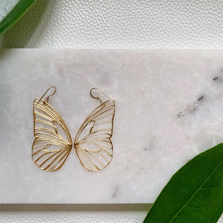 Rael Cohen Nature Inspired Butterfly Wing Earrings In Gold
