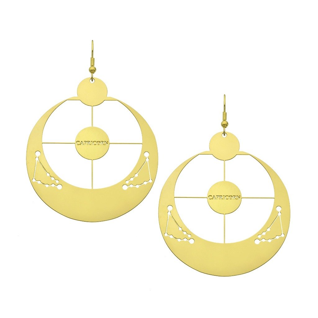 Rael Cohen Zodiac Inspired Statement Capricorn Earrings Gold