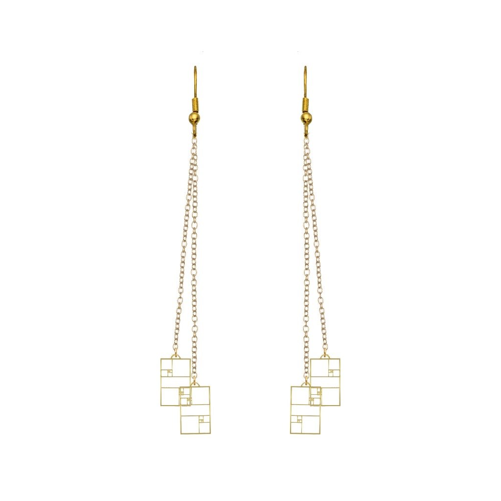 Rael Cohen Golden Ratio Math Inspired Charm Earrings In Gold