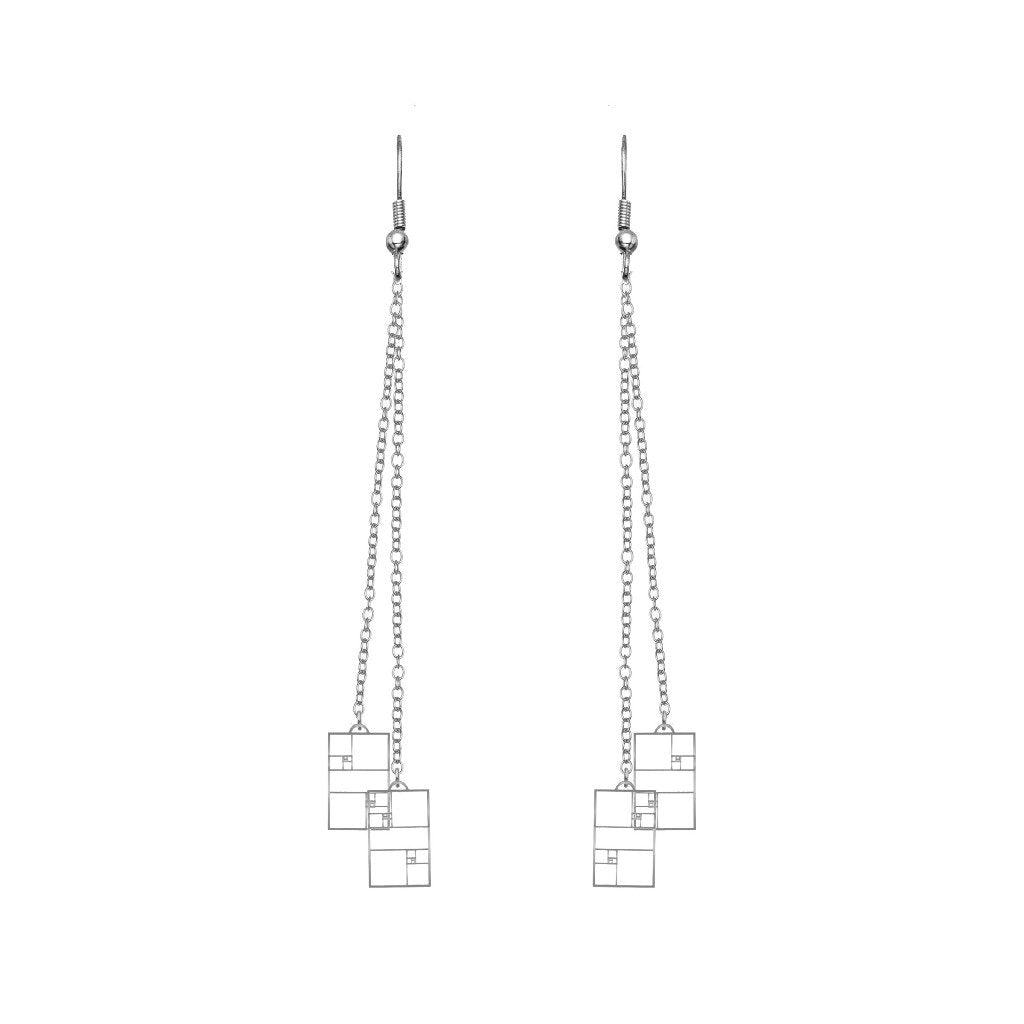 Rael Cohen Golden Ratio Math Inspired Charm Earrings In Silver