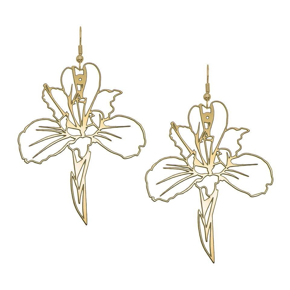 Iris Flower Drop Earrings